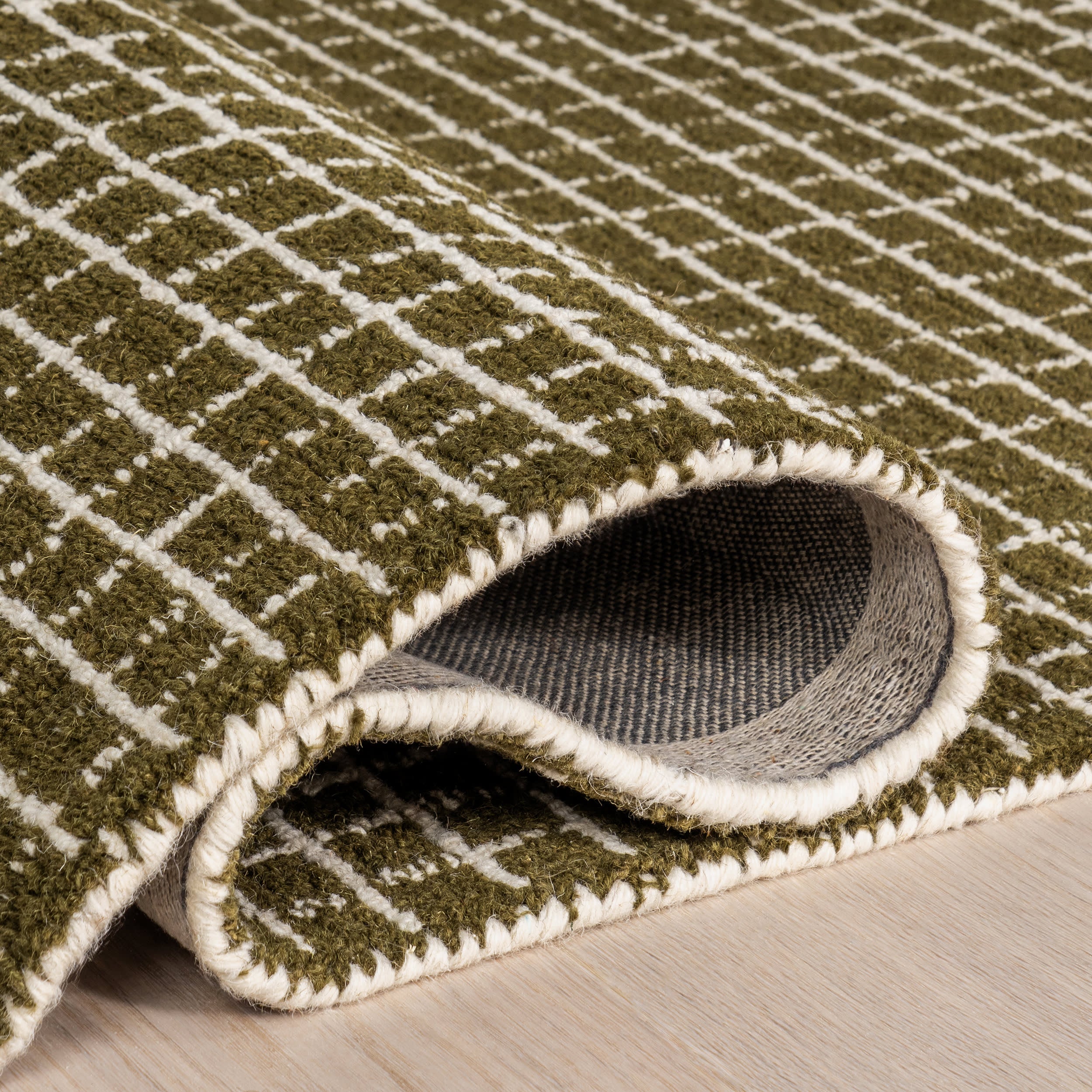 Melrose Checked Rug | Moss - Image 11