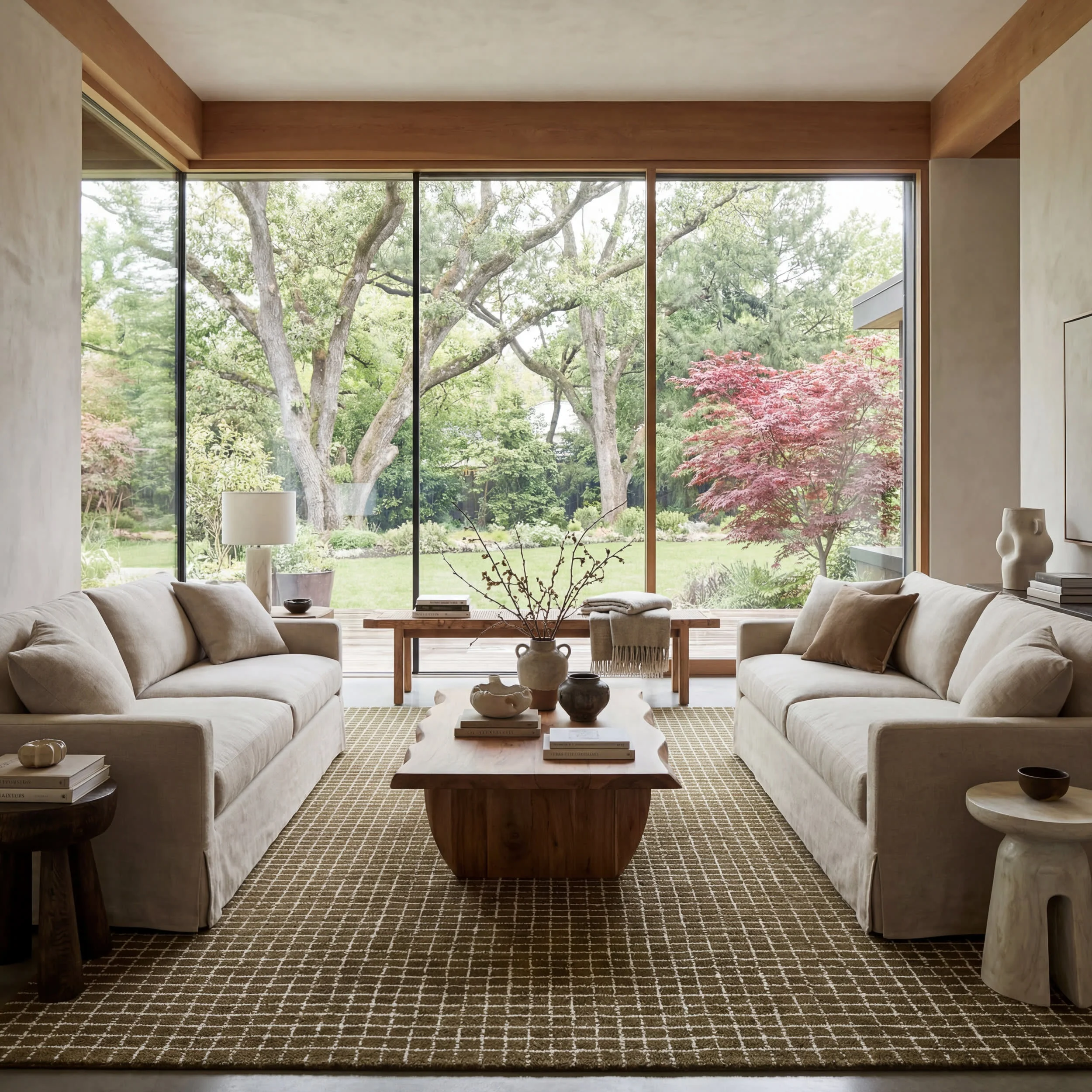 Melrose Checked Rug | Moss - Image 2