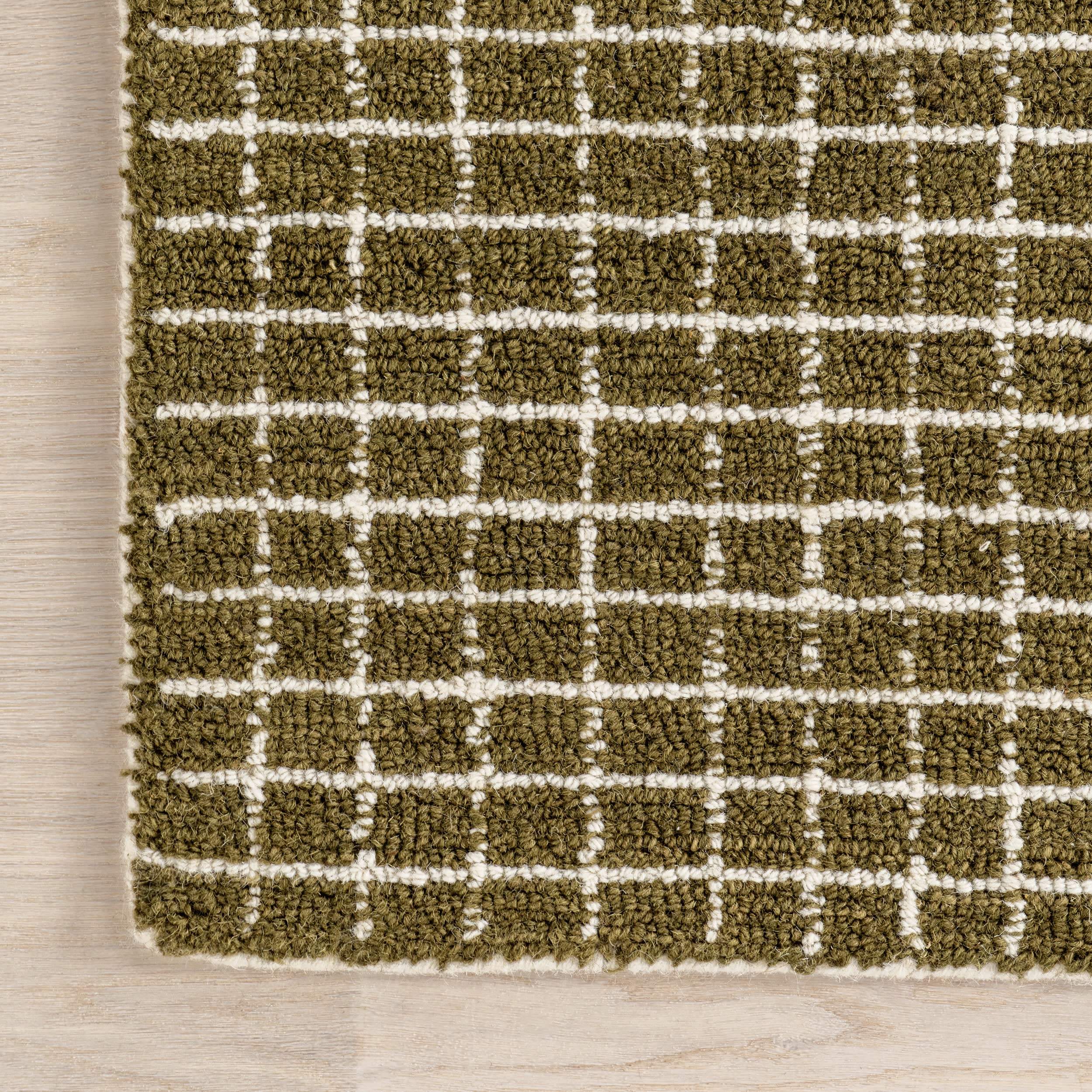 Melrose Checked Rug | Moss - Image 4