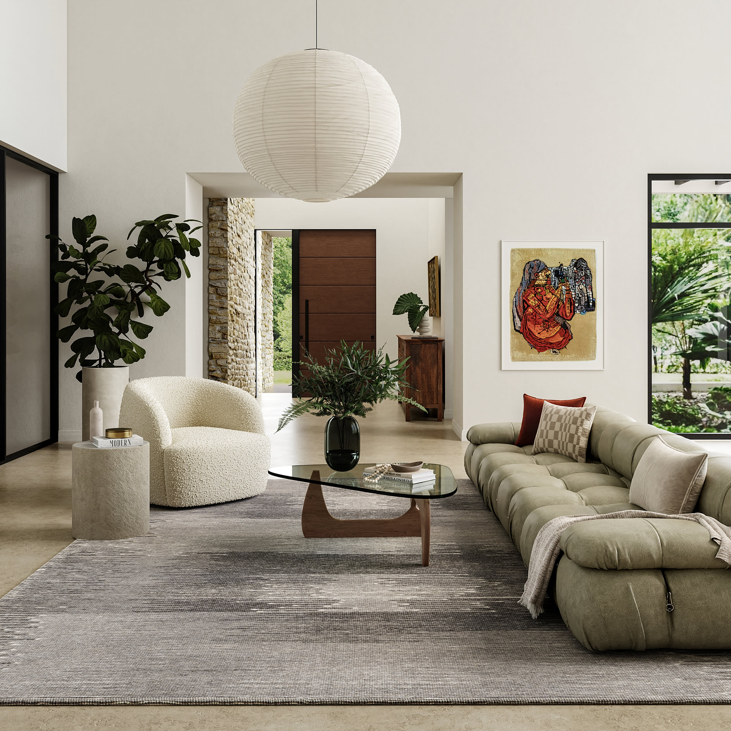Memento Abstract Reversible Wool Rug | Charcoal - Image 9