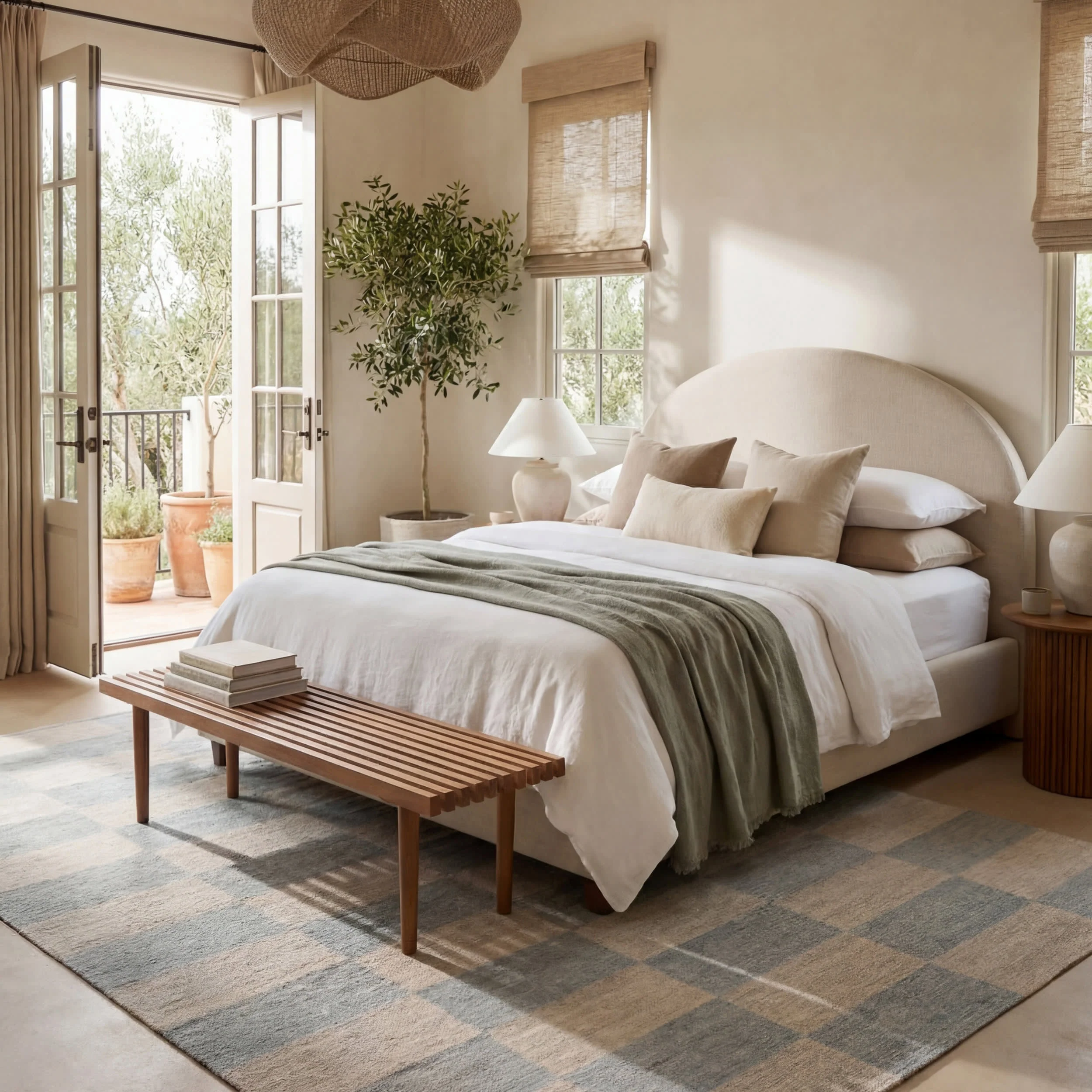 Mephira Checkered Washable Rug | Blue - Image 9