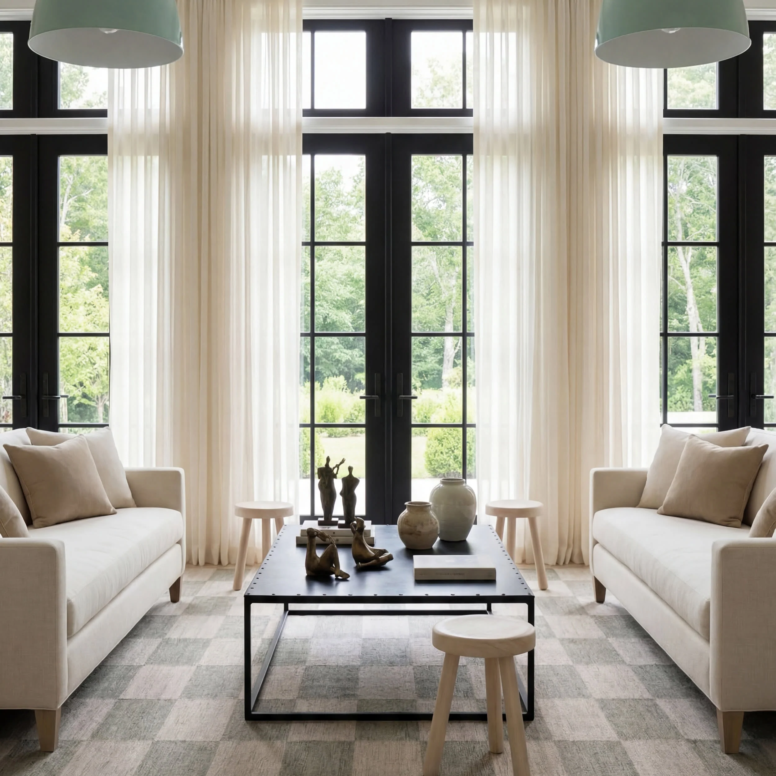 Mephira Checkered Washable Rug | Green - Image 2
