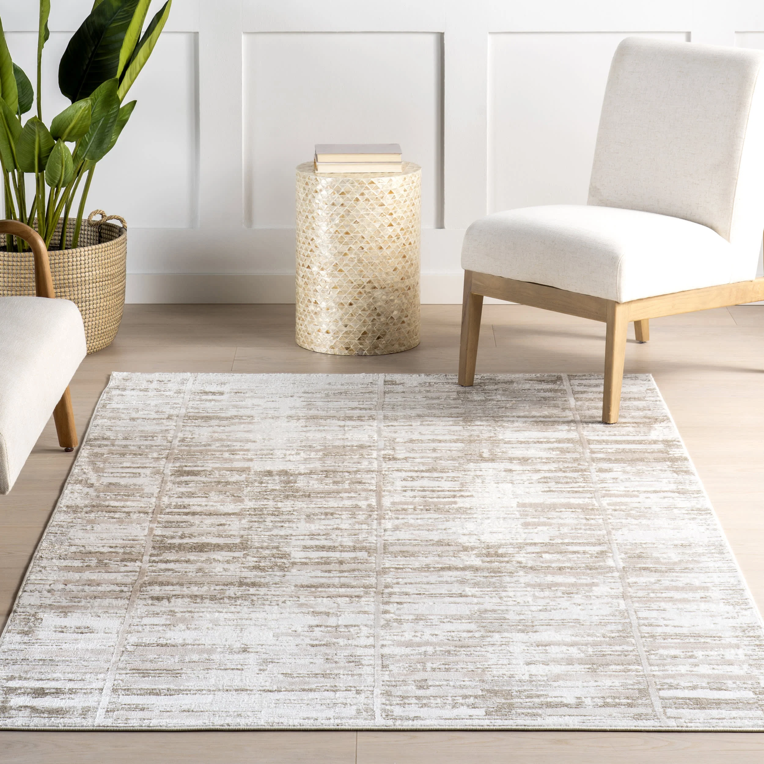 Mercy Geometric Washable Rug | Light Beige - Image 5
