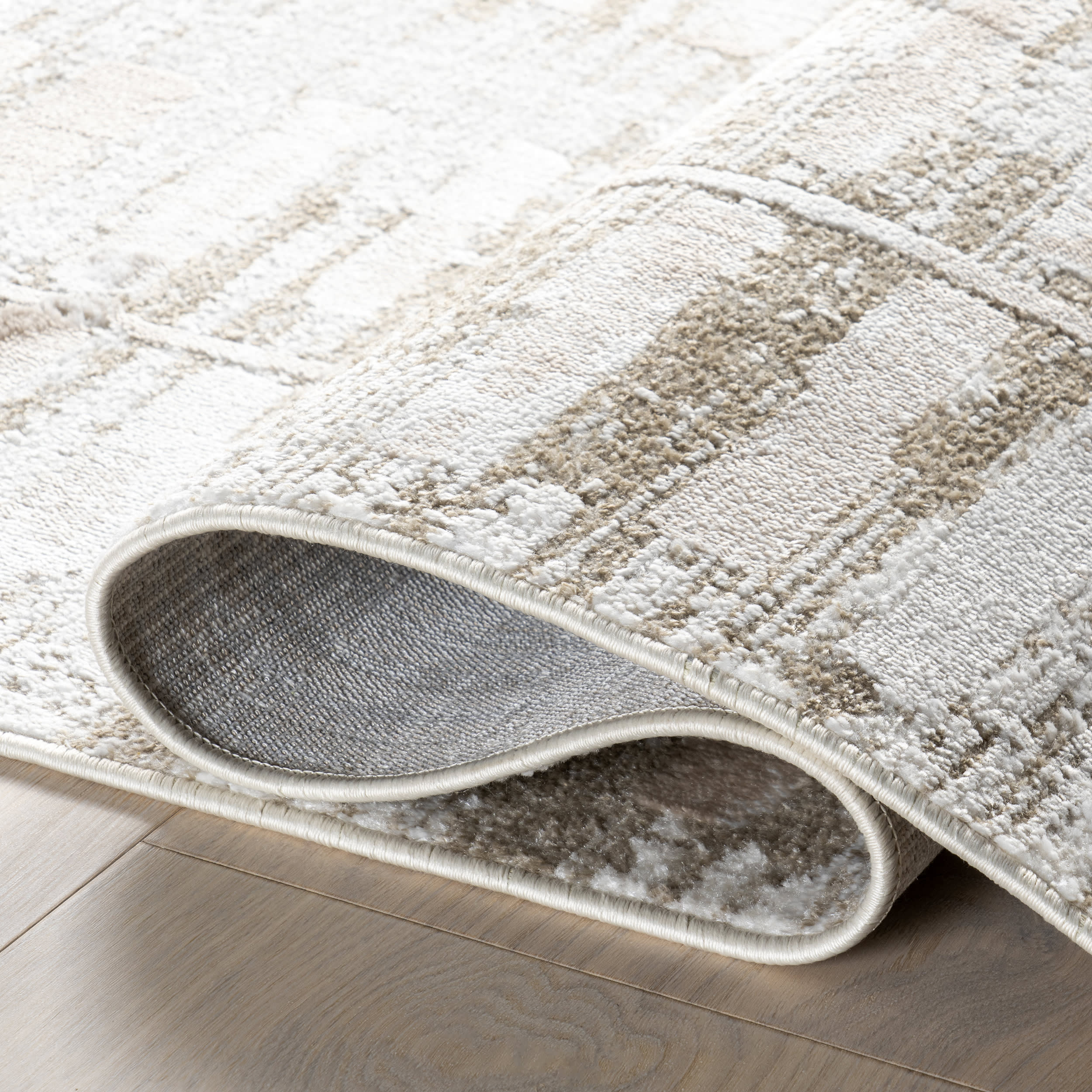 Mercy Geometric Washable Rug | Light Beige - Image 9