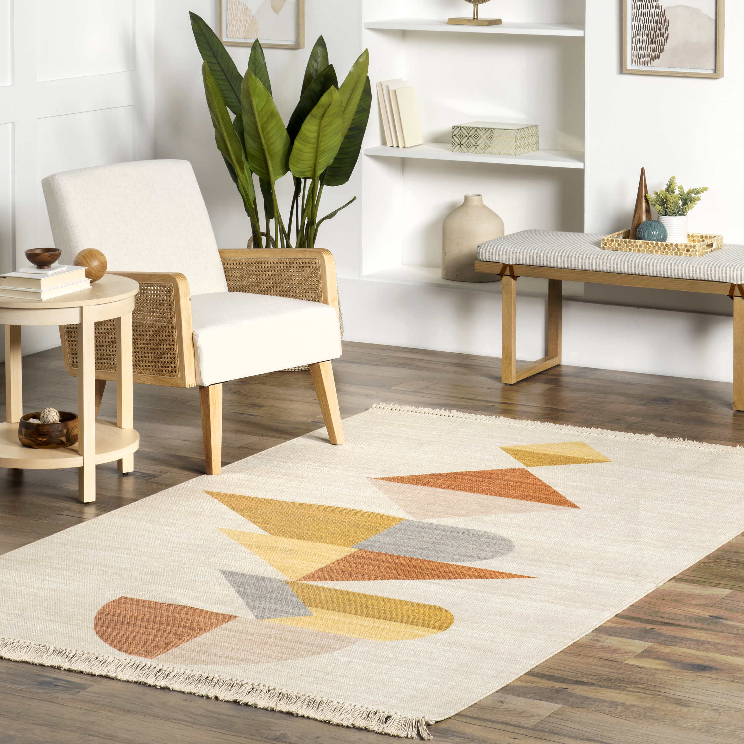 Merinda Connecting Shapes Rug | Ivory - Image 2