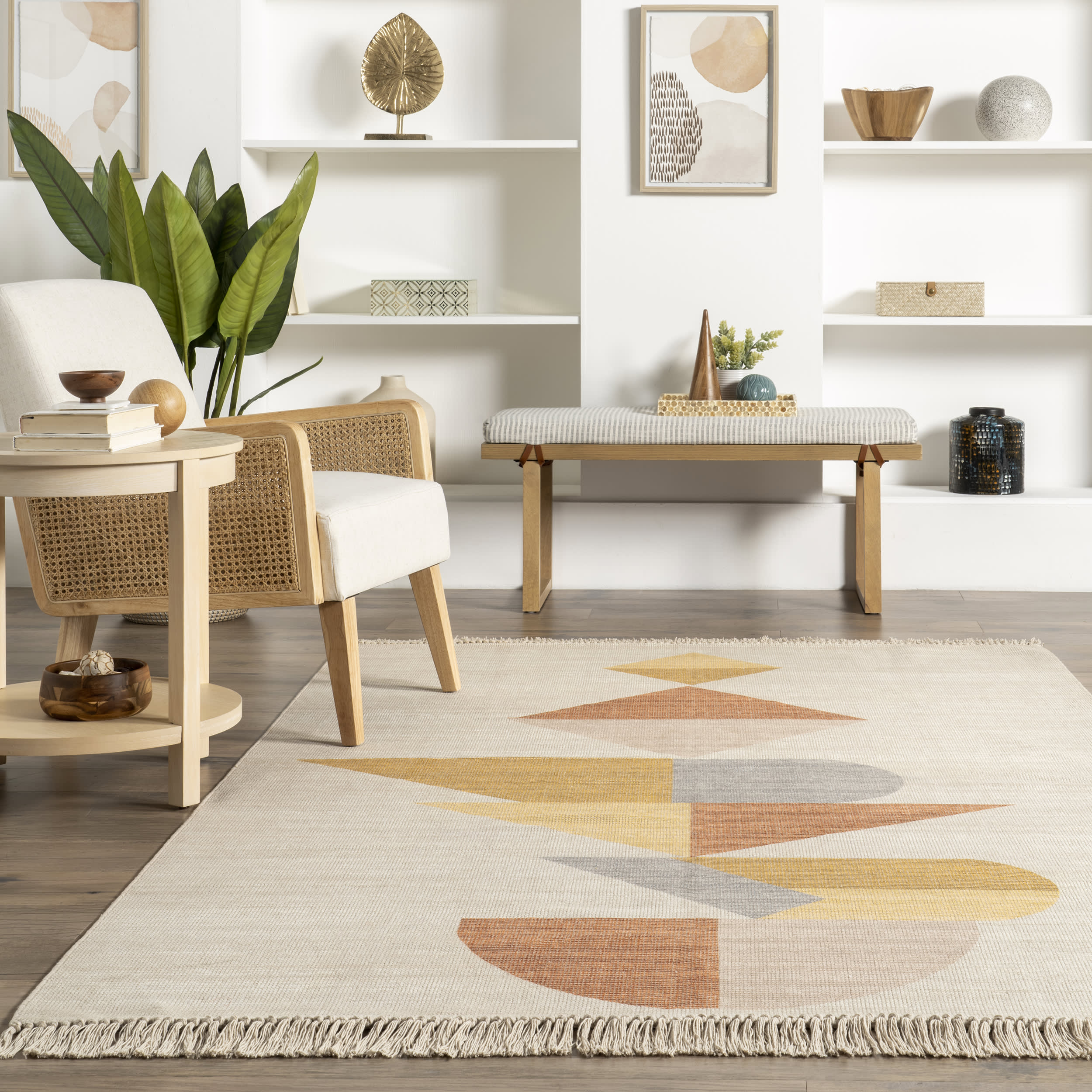 Merinda Connecting Shapes Rug | Ivory - Image 4