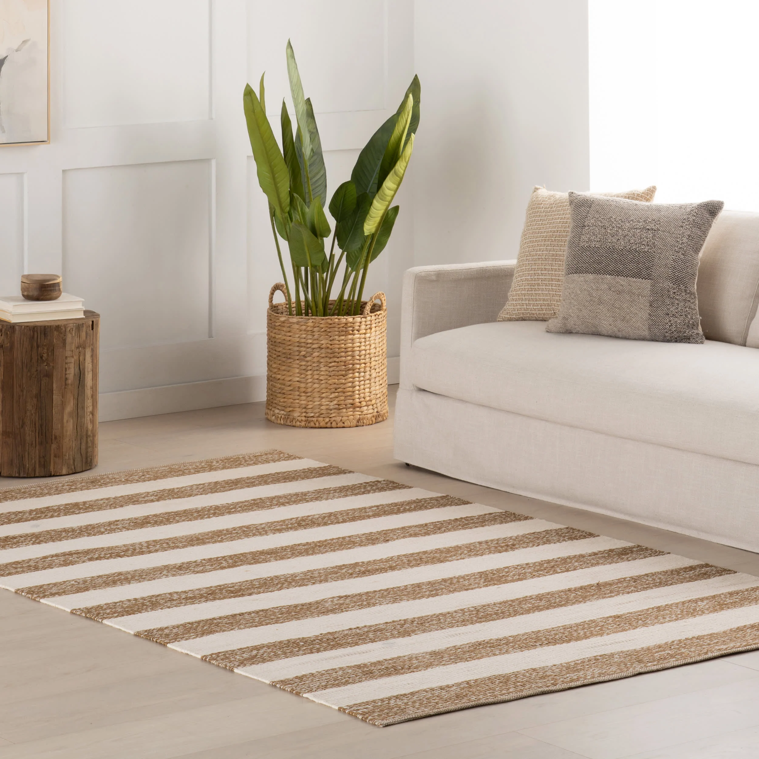 Merindah Striped Indoor/Outdoor Rug | Brown - Image 2