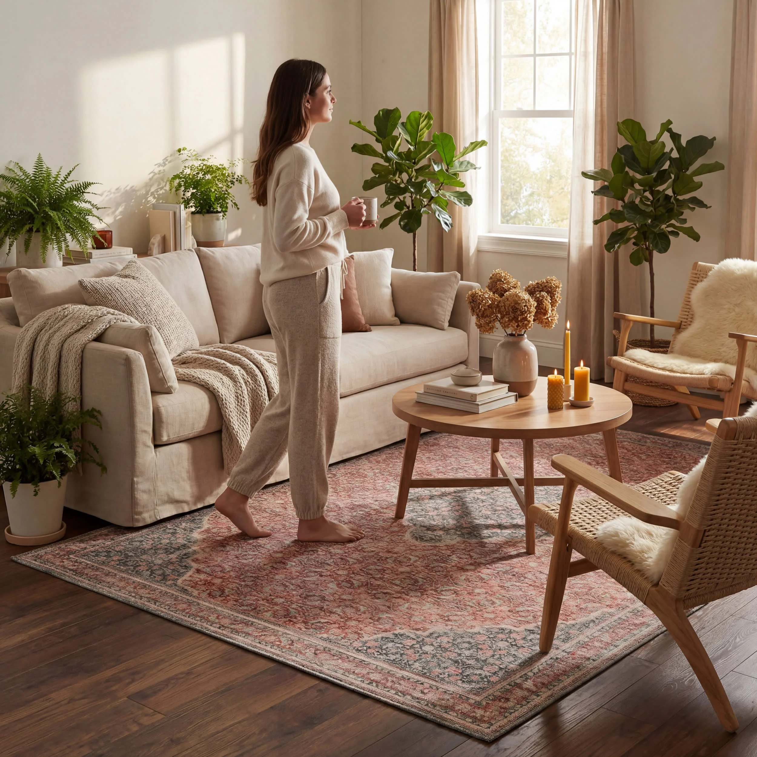 Merit Traditional Medallion Rug | Red - Image 9