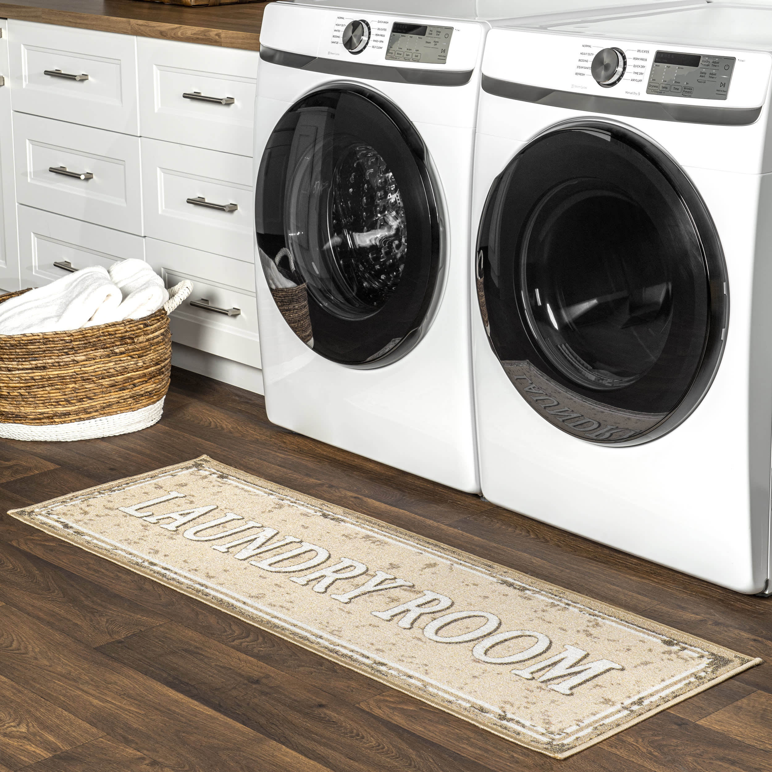 Merla Washable Room Sign Laundry Mat | Beige - Image 2