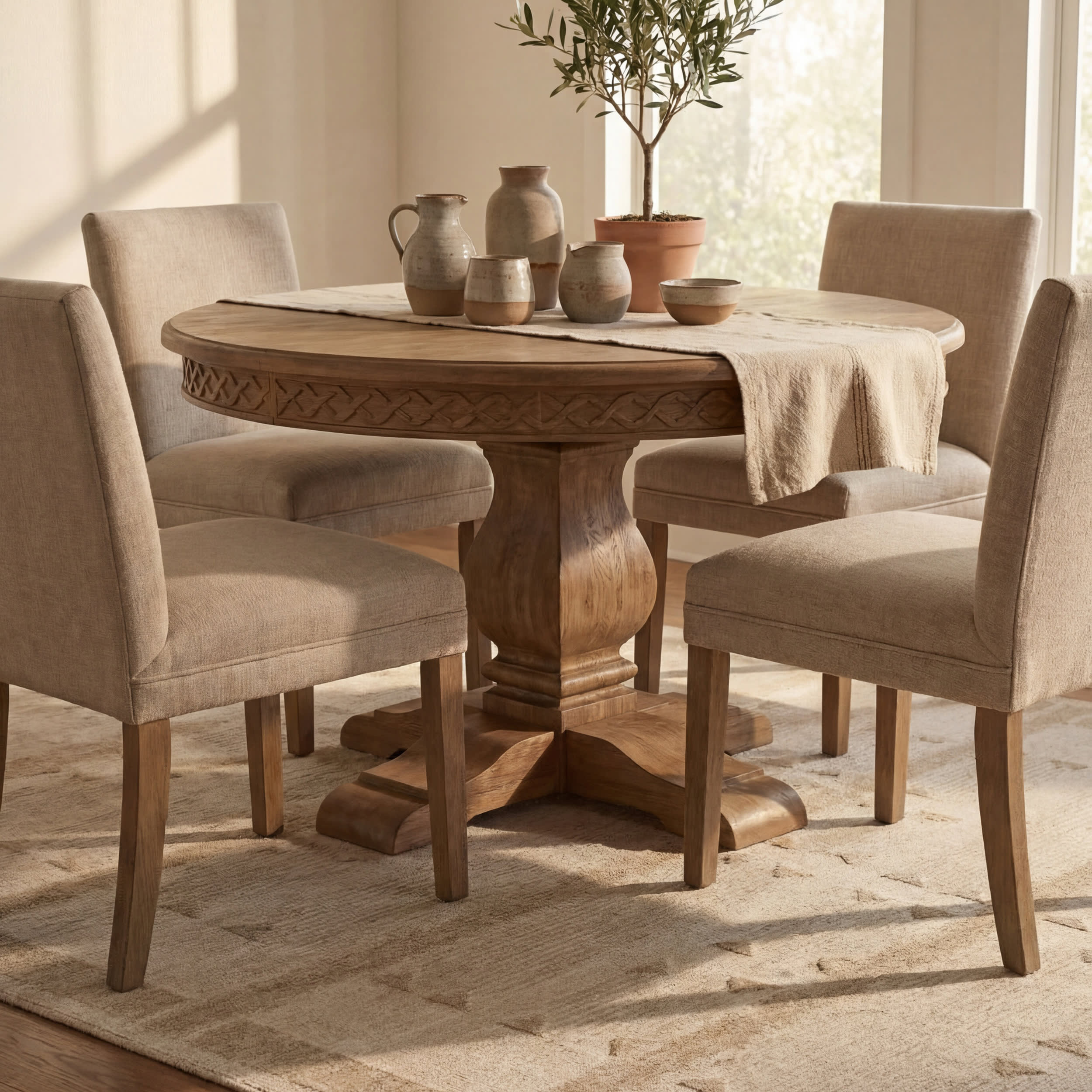 Merneia Bohemian Washable Rug | Natural - Image 6