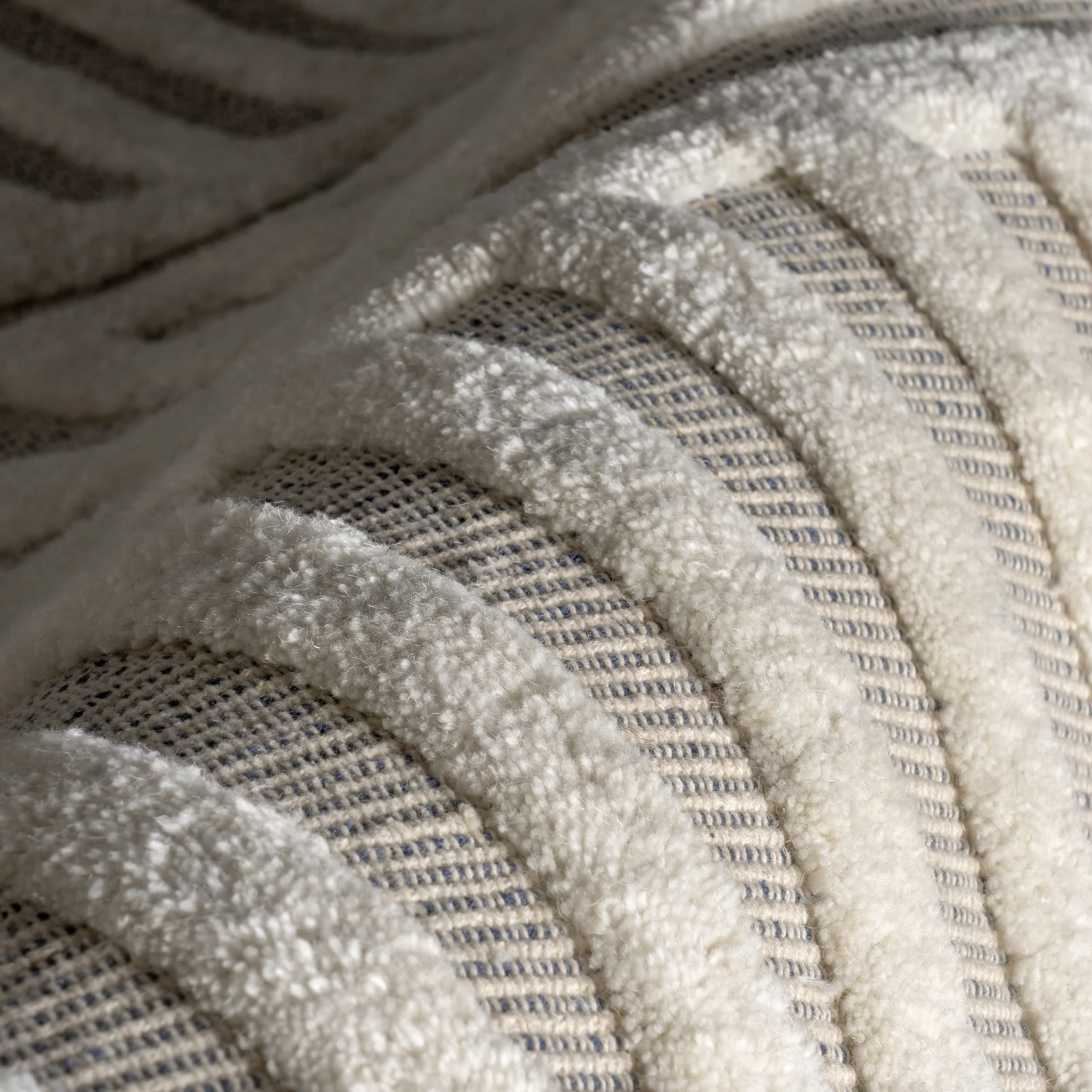 Merrick Tasseled Cotton Rug | Blue - Image 3