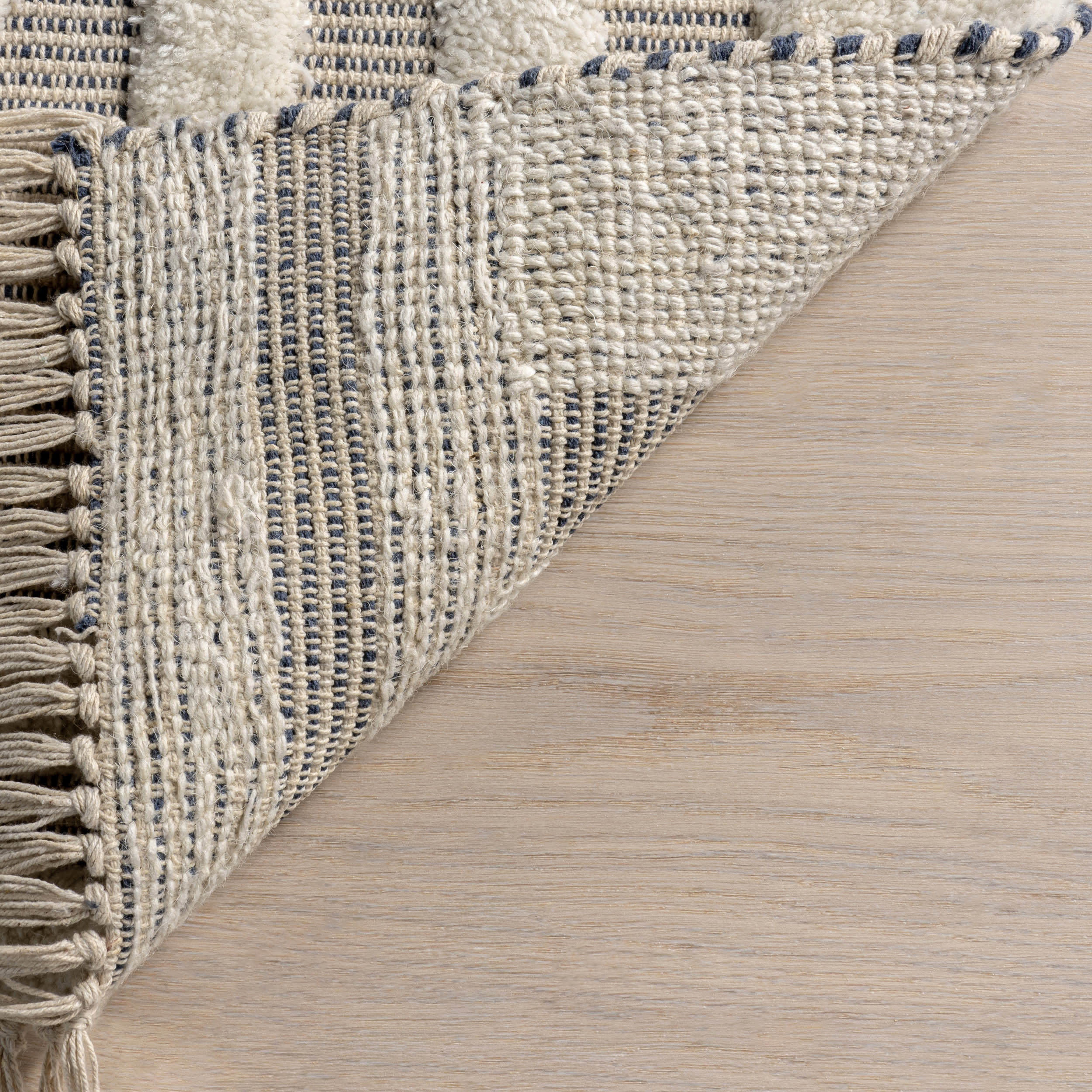 Merrick Tasseled Cotton Rug | Blue - Image 6