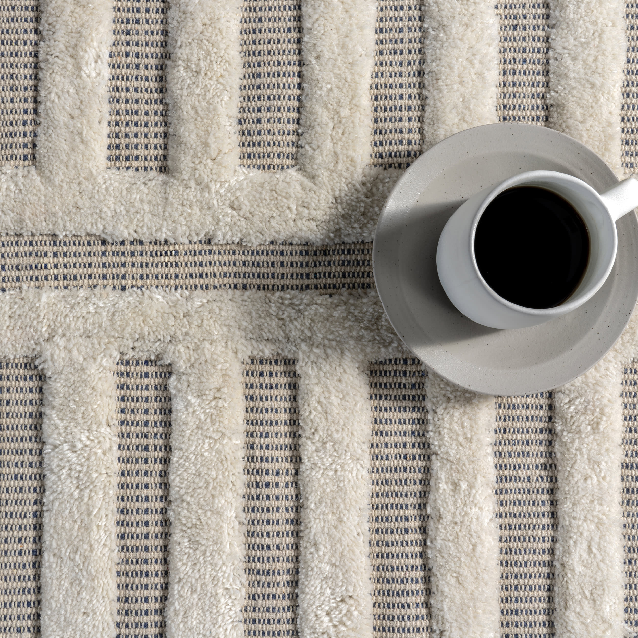 Merrick Tasseled Cotton Rug | Blue - Image 7
