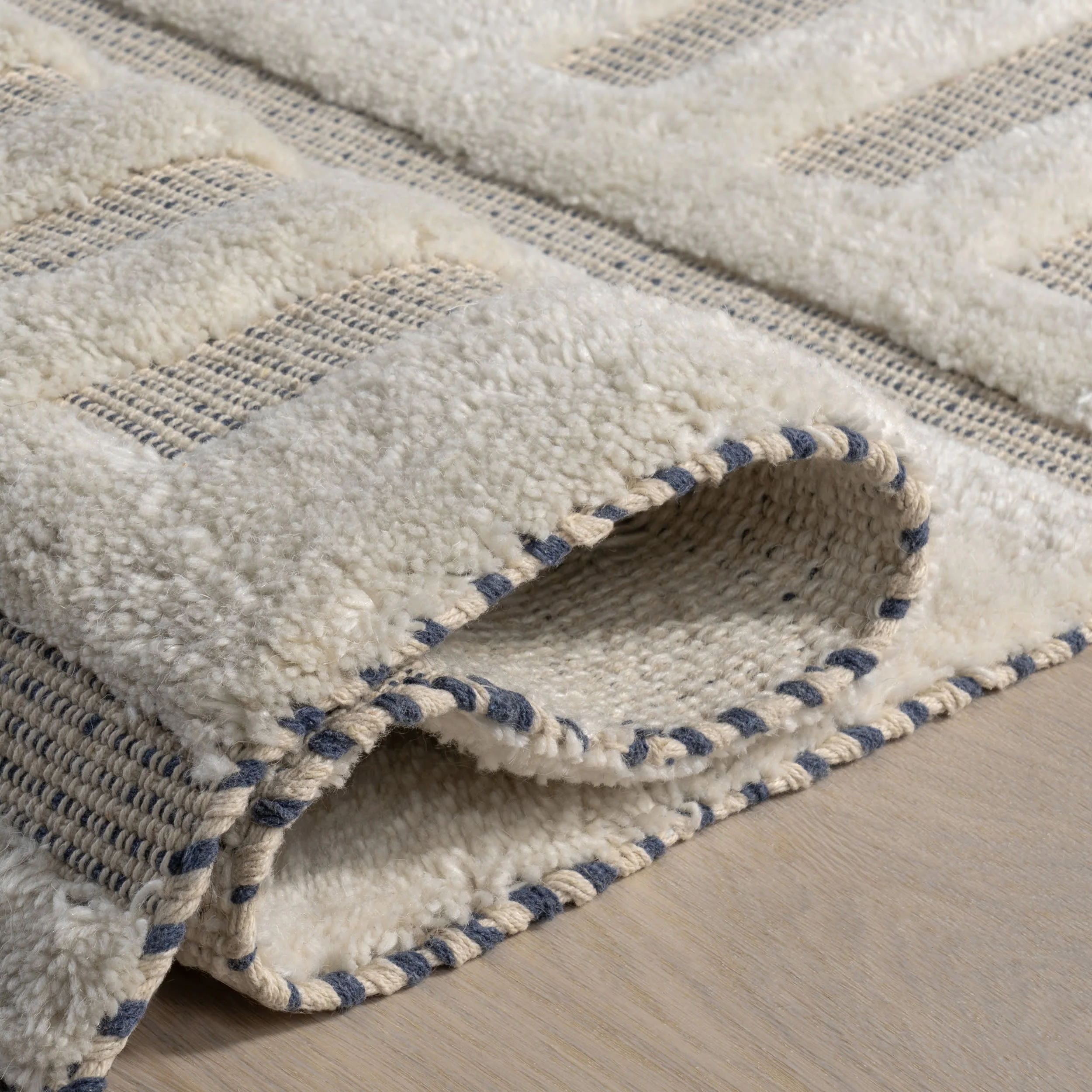 Merrick Tasseled Cotton Rug | Blue - Image 8