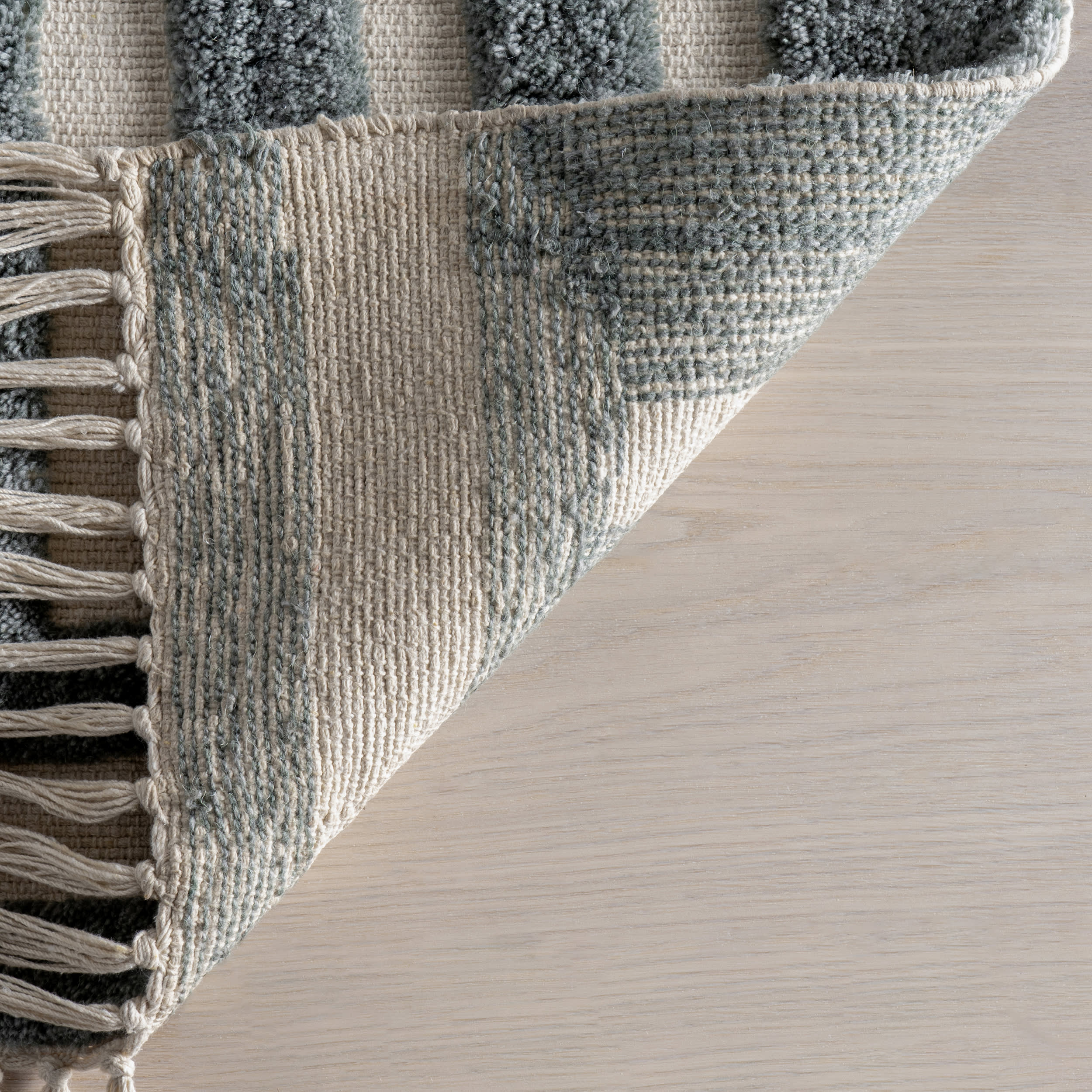 Merrick Tasseled Cotton Rug | Teal - Image 6