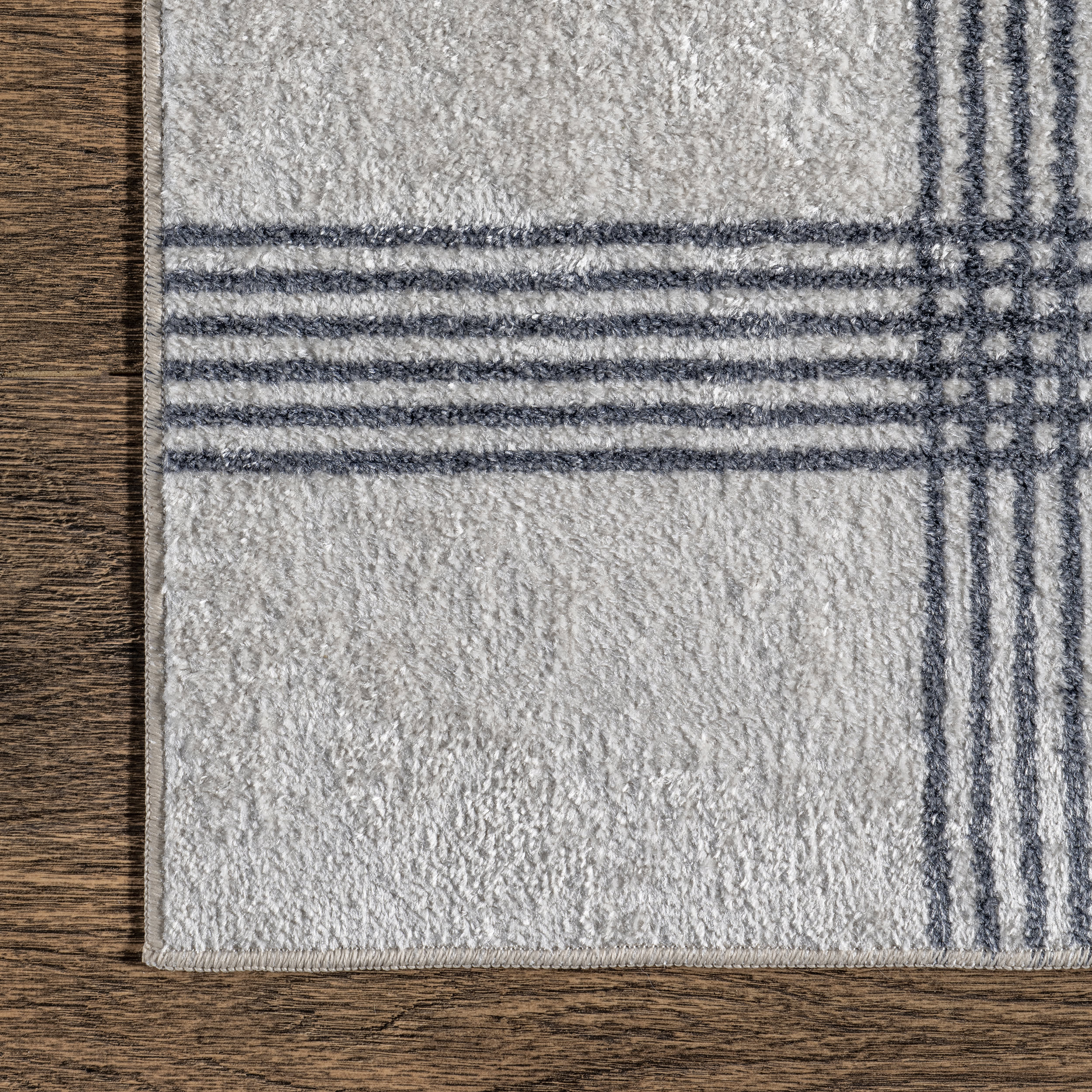 Meryl Washable Plaid Rug | Light Grey - Image 3