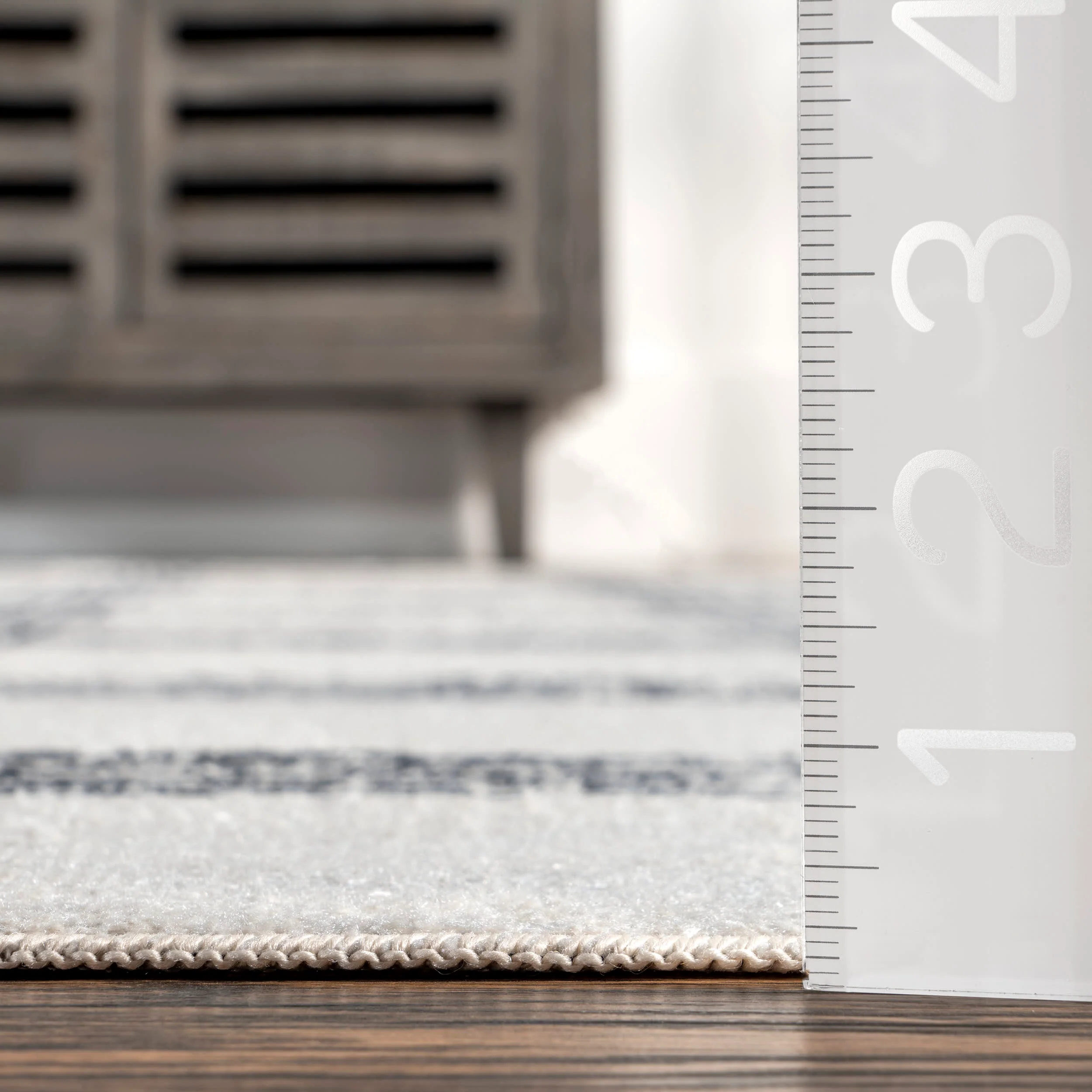 Meryl Washable Plaid Rug | Light Grey - Image 5