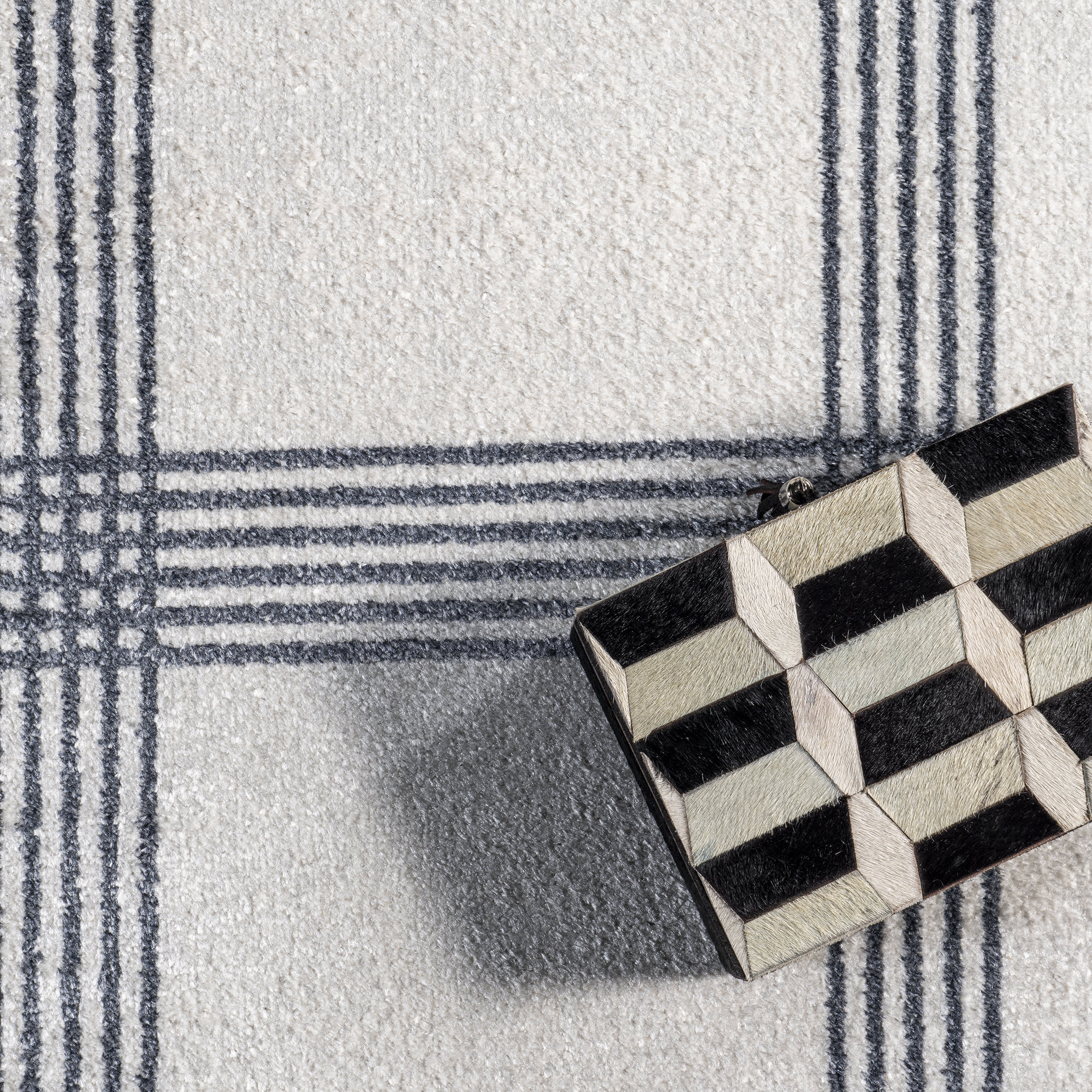 Meryl Washable Plaid Rug | Light Grey - Image 7