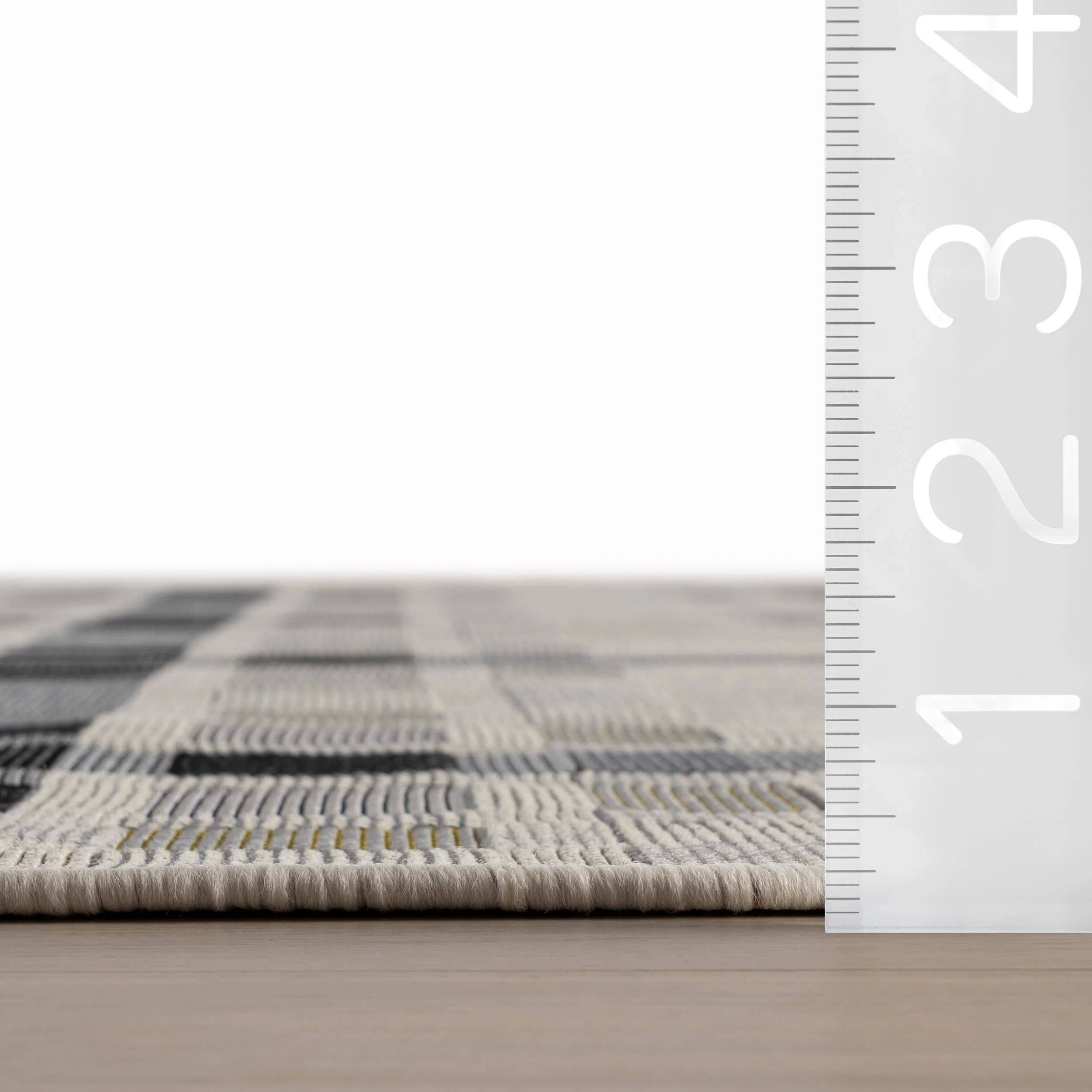 Mesael Modern Plaid Indoor/Outdoor Rug | Blue - Image 5