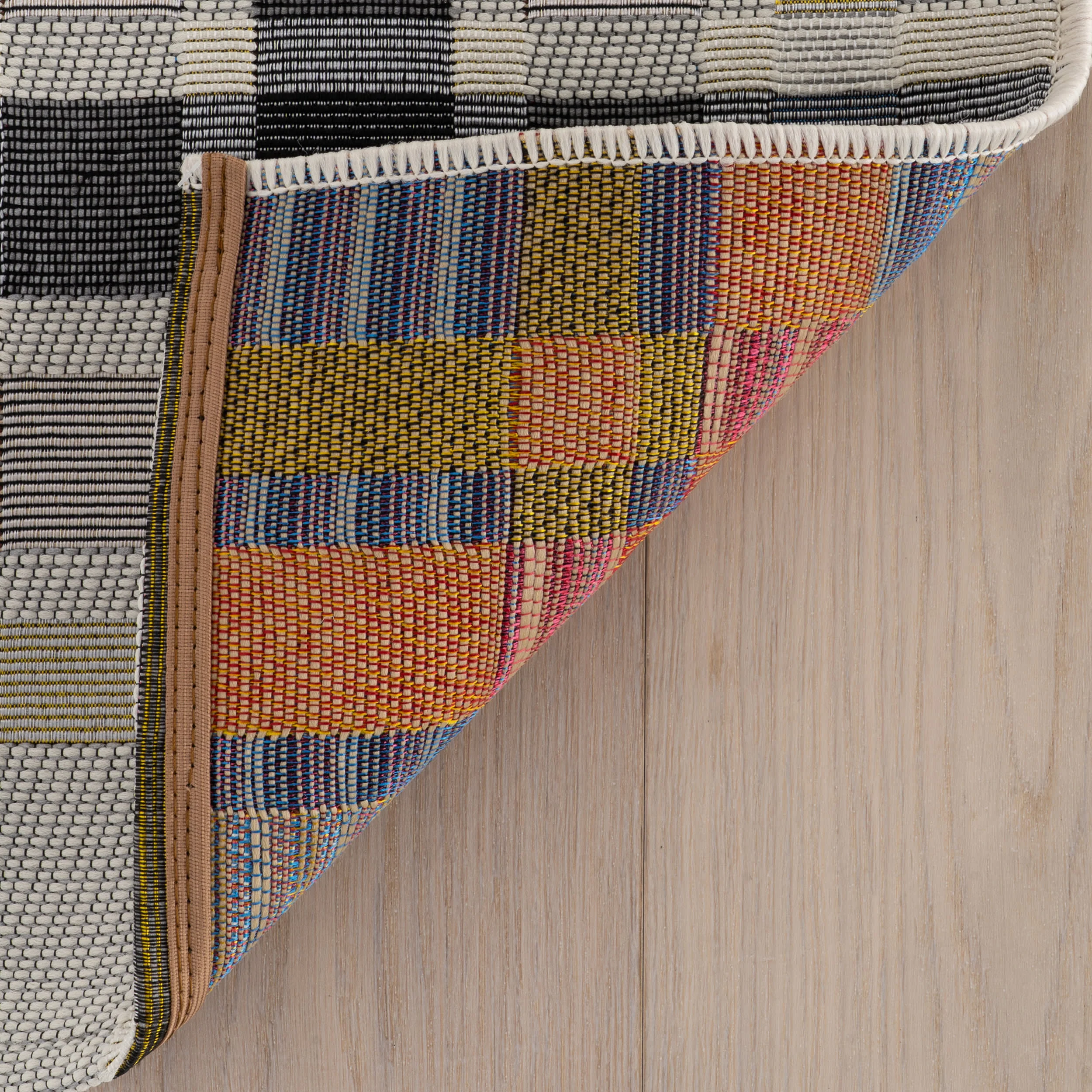 Mesael Modern Plaid Indoor/Outdoor Rug | Blue - Image 7