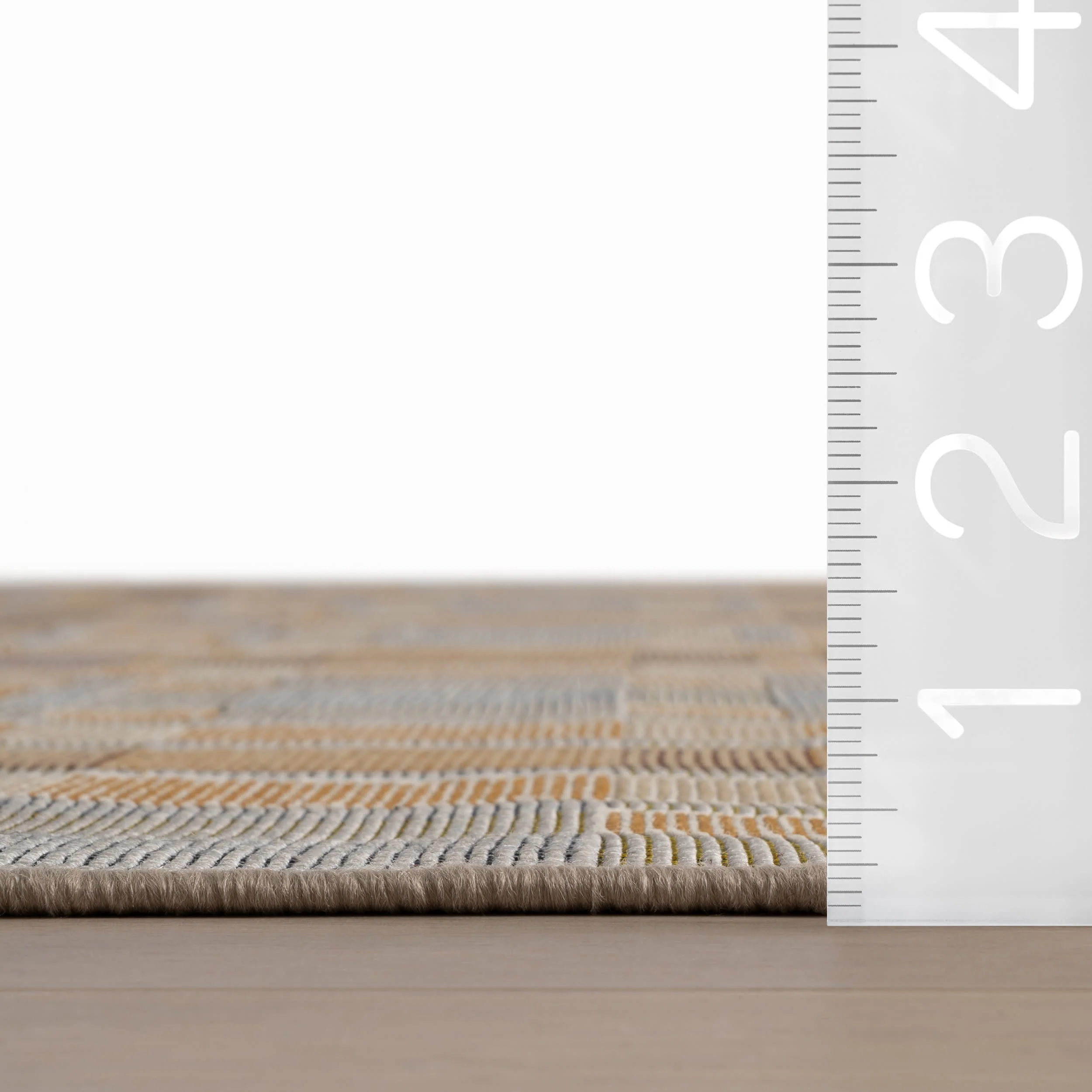 Mesael Modern Plaid Indoor/Outdoor Rug | Tan - Image 5
