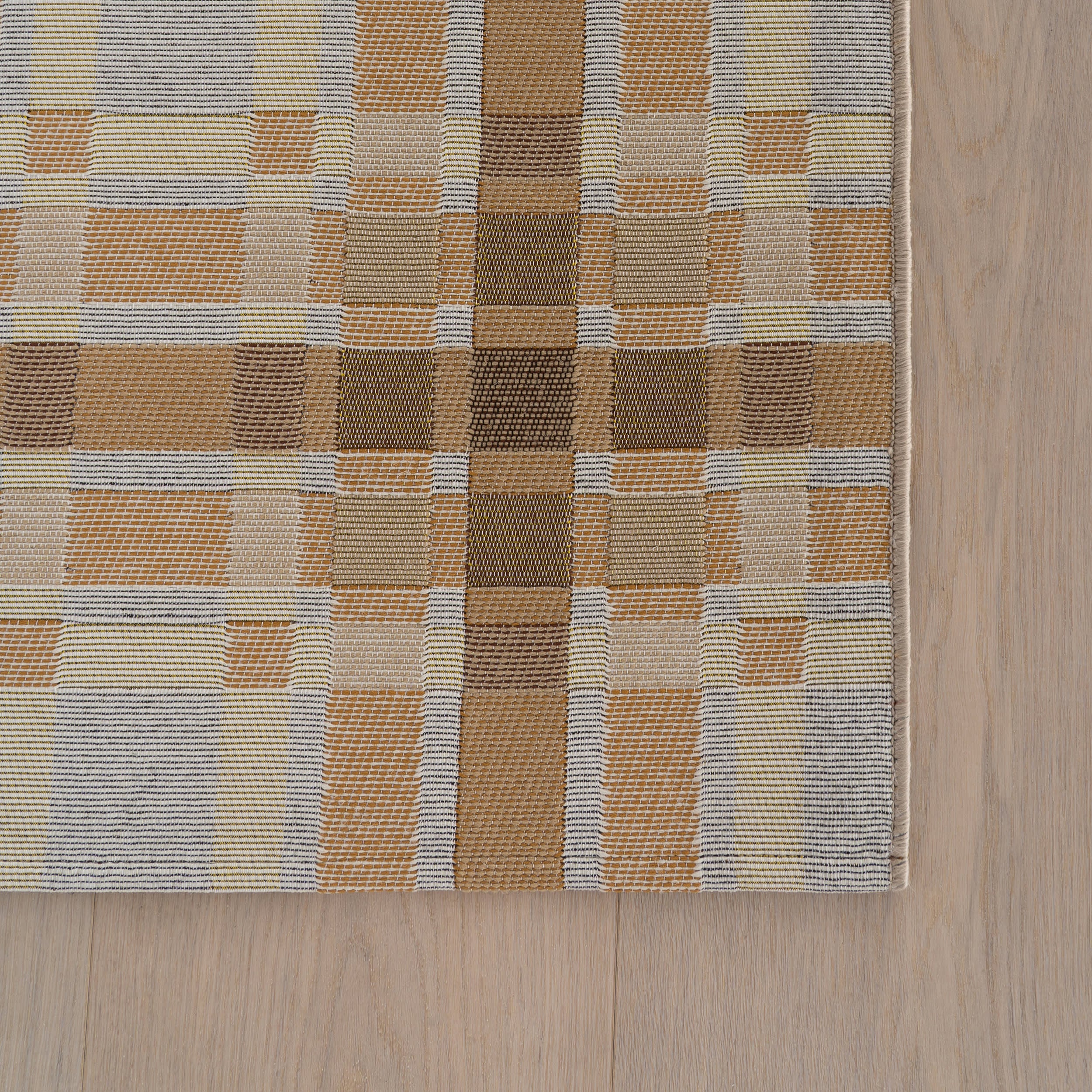 Mesael Modern Plaid Indoor/Outdoor Rug | Tan - Image 6