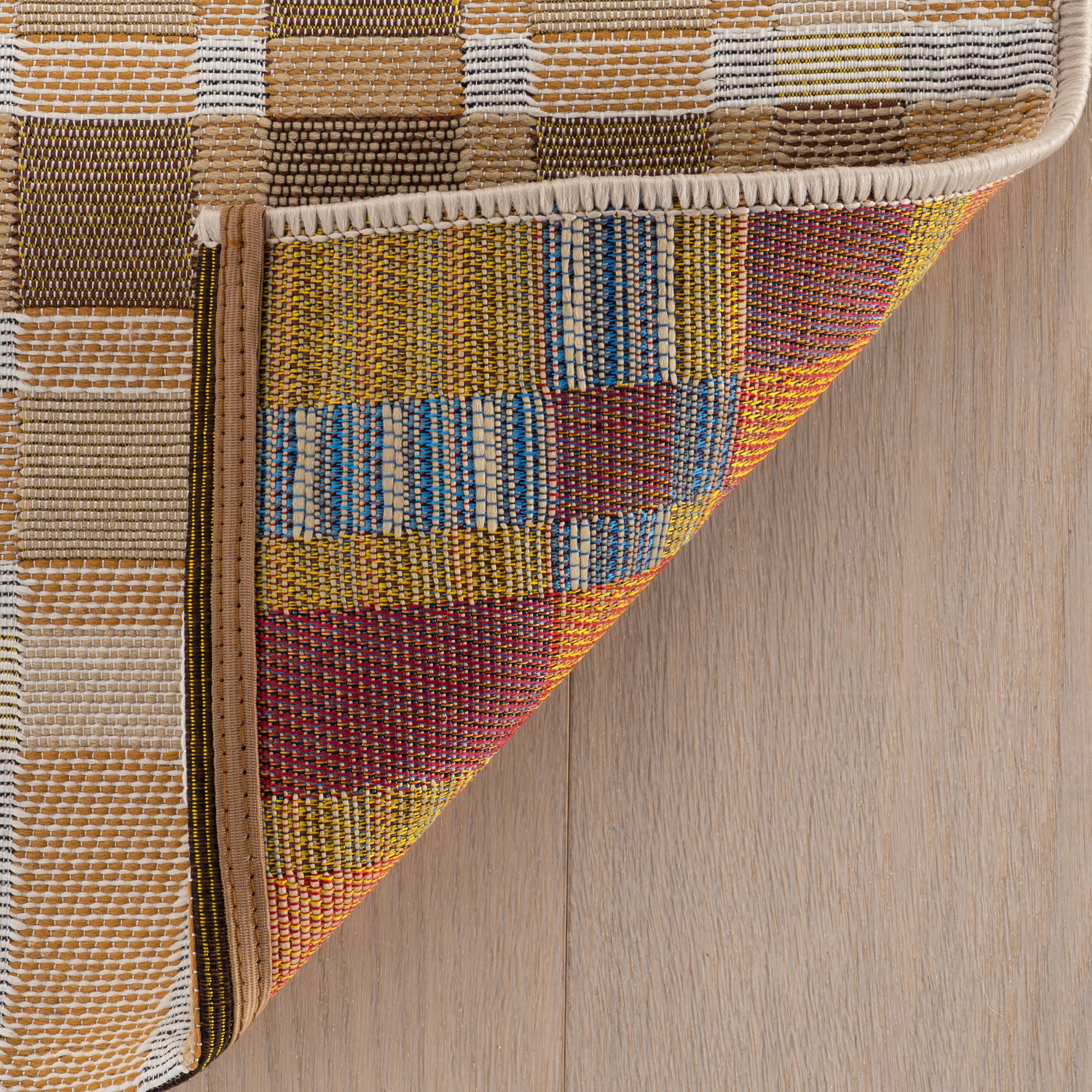 Mesael Modern Plaid Indoor/Outdoor Rug | Tan - Image 7