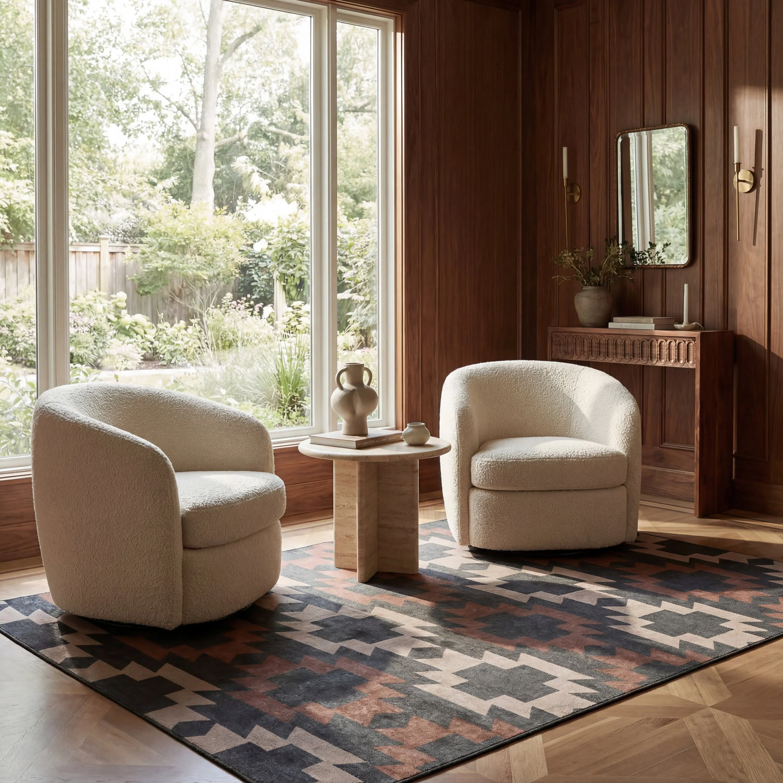 Mesalaya Southwestern Geometric Washable Rug | Multicolor - Image 2