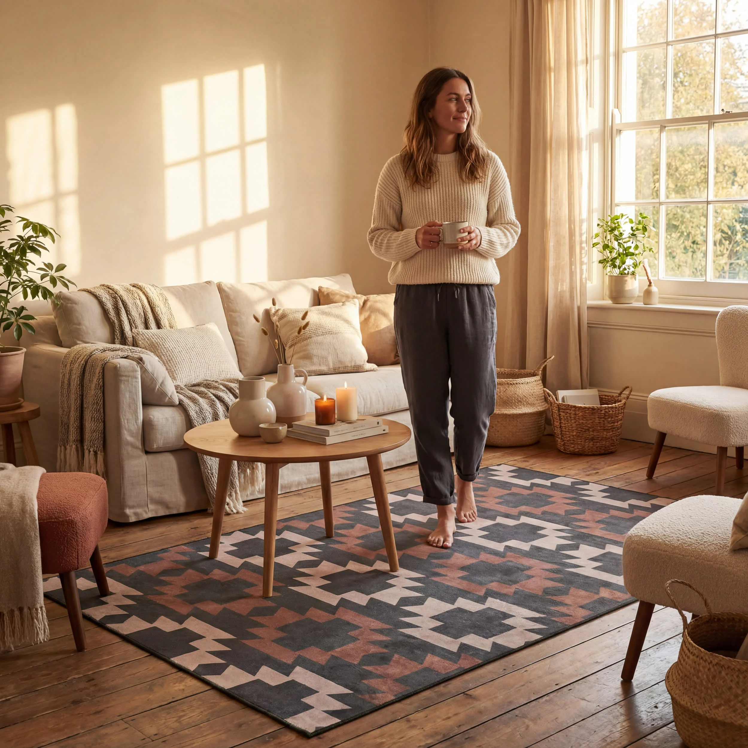 Mesalaya Southwestern Geometric Washable Rug | Multicolor - Image 9