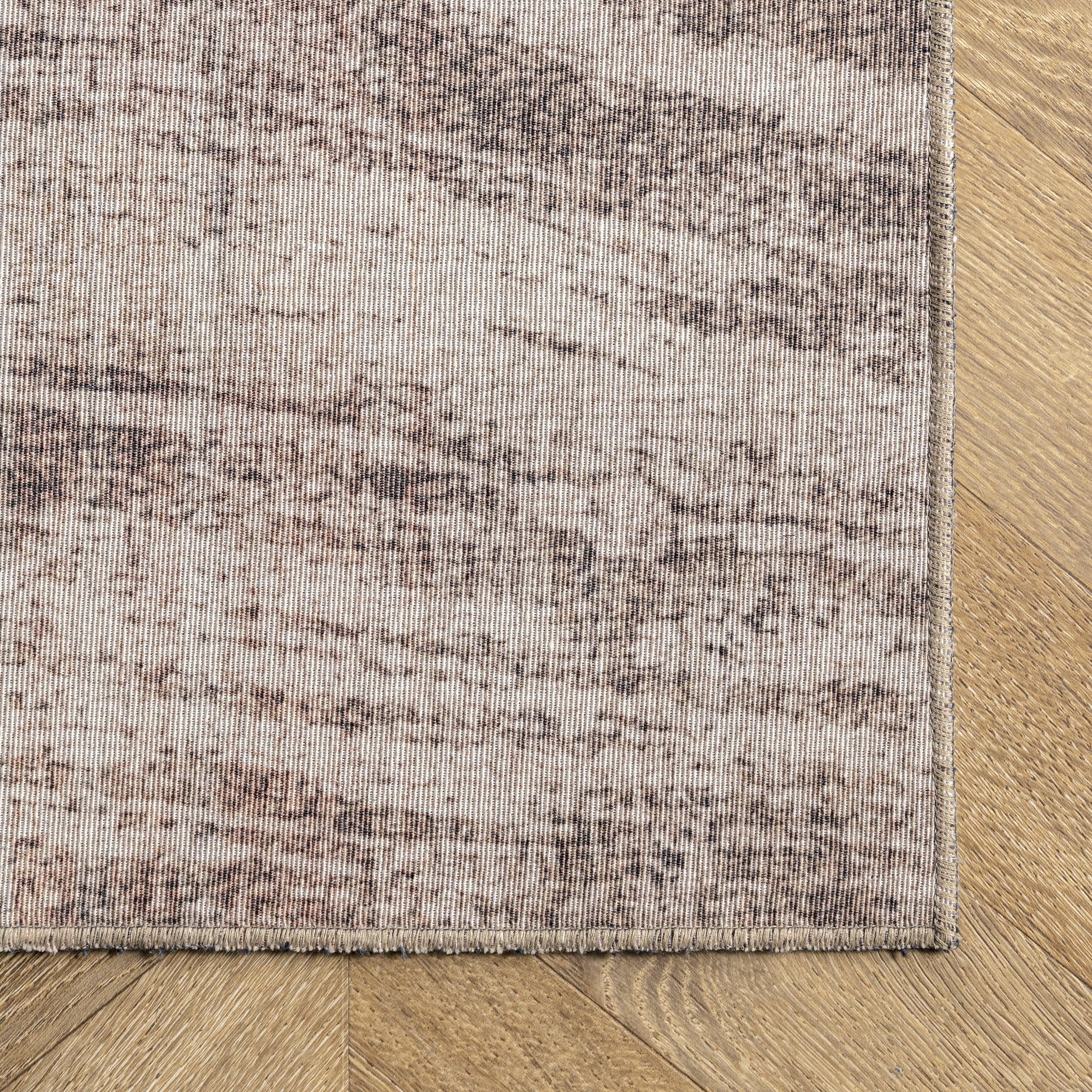 Mia Washable Faded Marble Rug | Beige - Image 3