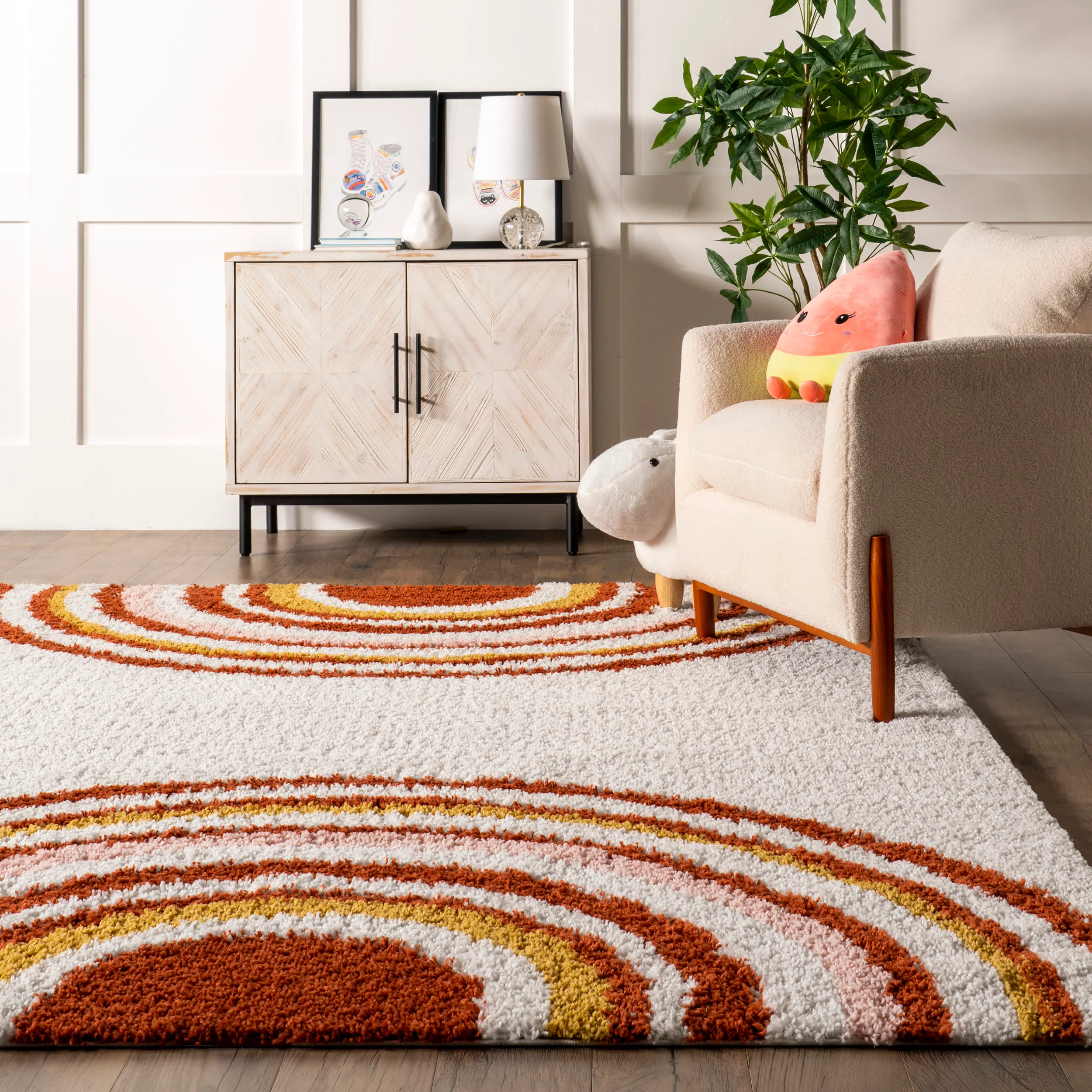 Michelle Shag Sunsets Rug | Orange - Image 4