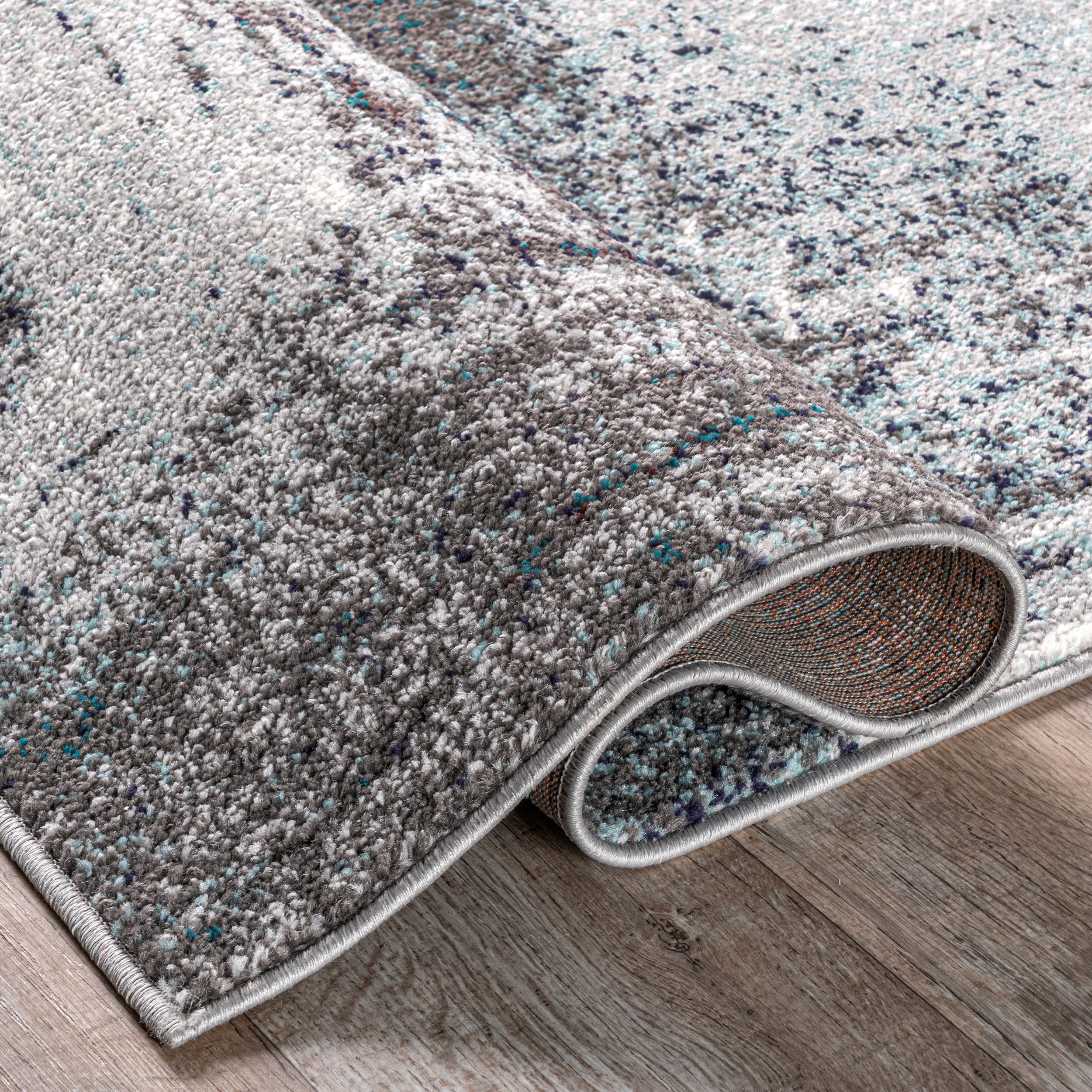 Midnight Fog Abstract Rug | Grey - Image 2