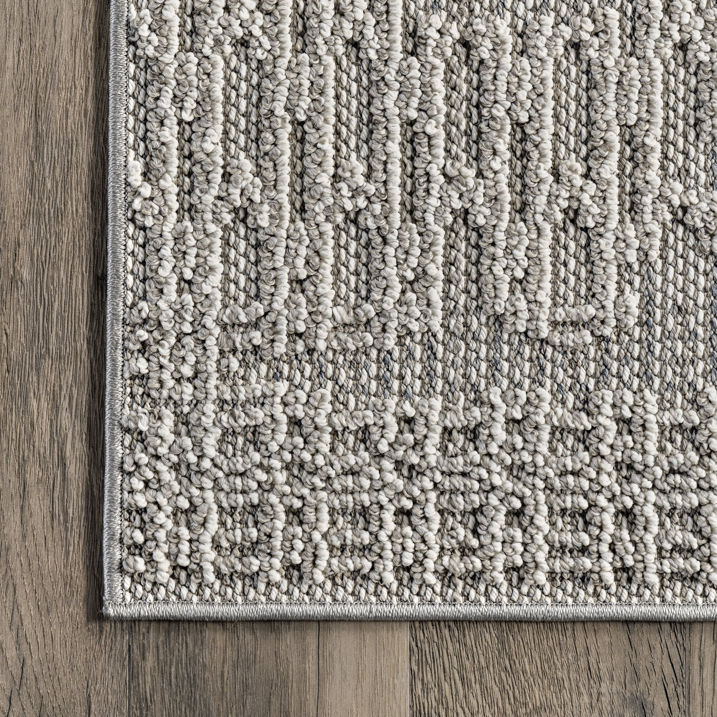Milan Raised Textured Rug | Light Grey - Image 3