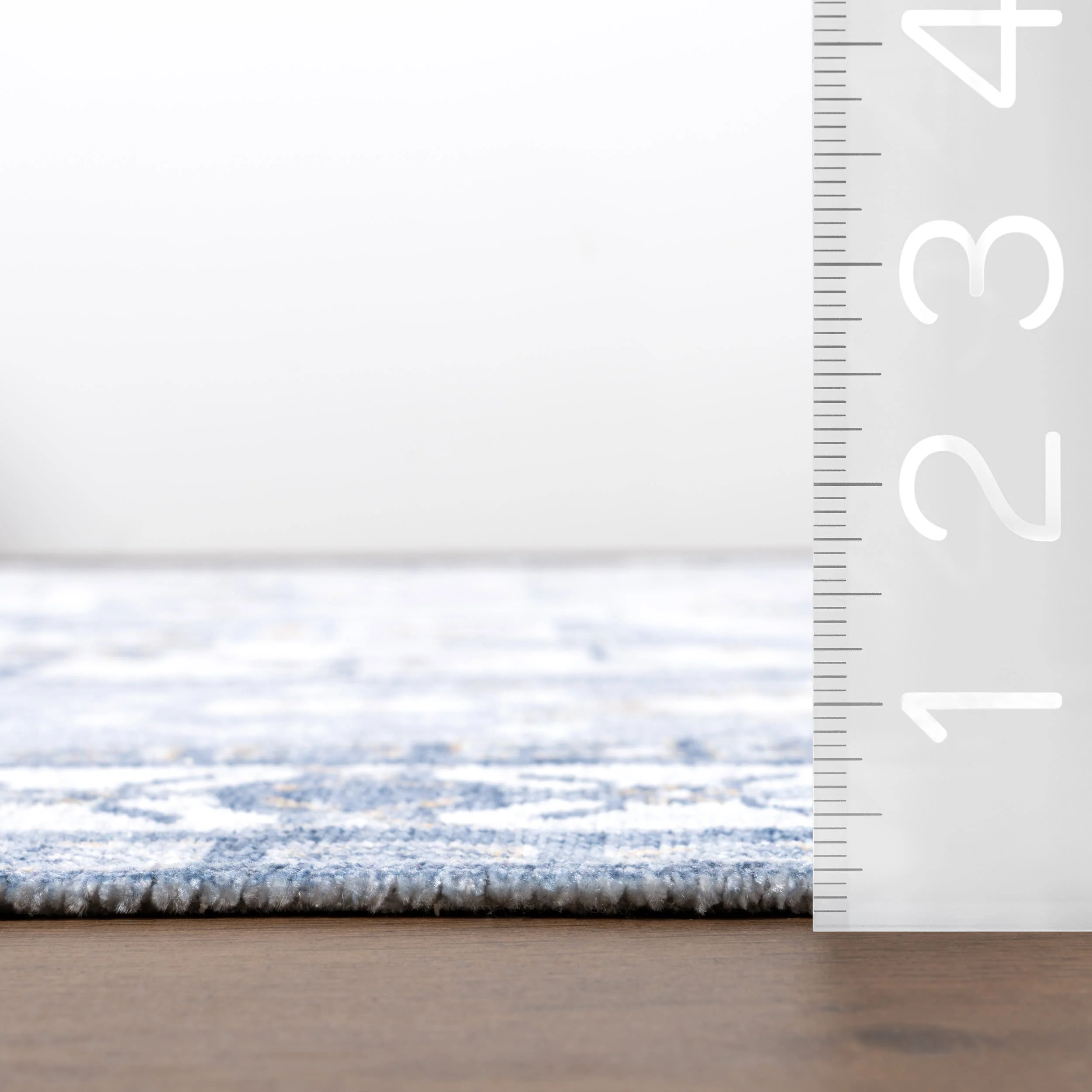 Mildred Fringed Vintage Medallion Washable Rug | Light Blue - Image 6