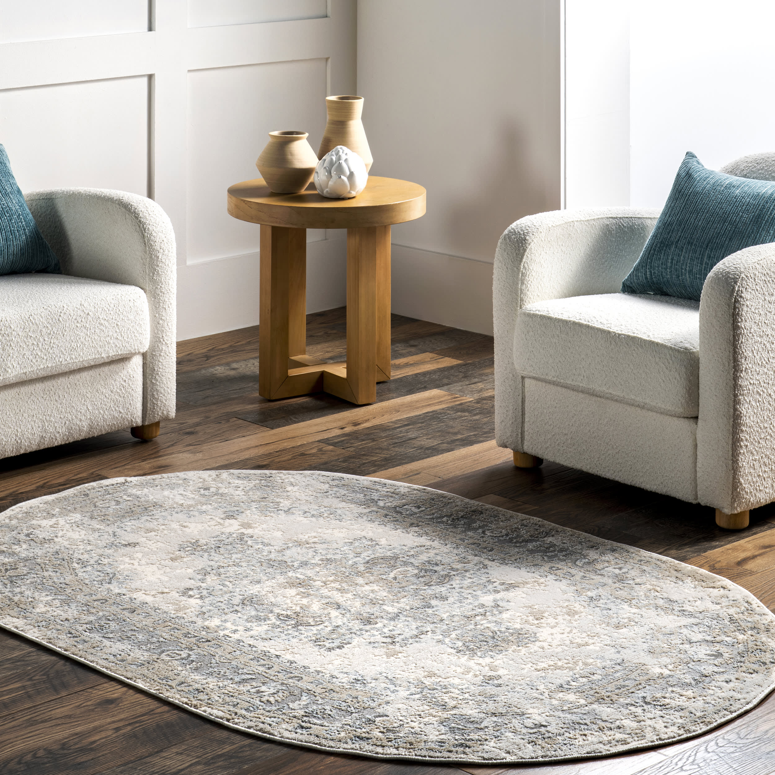 Milky Medallion Rug | Silver - Image 2