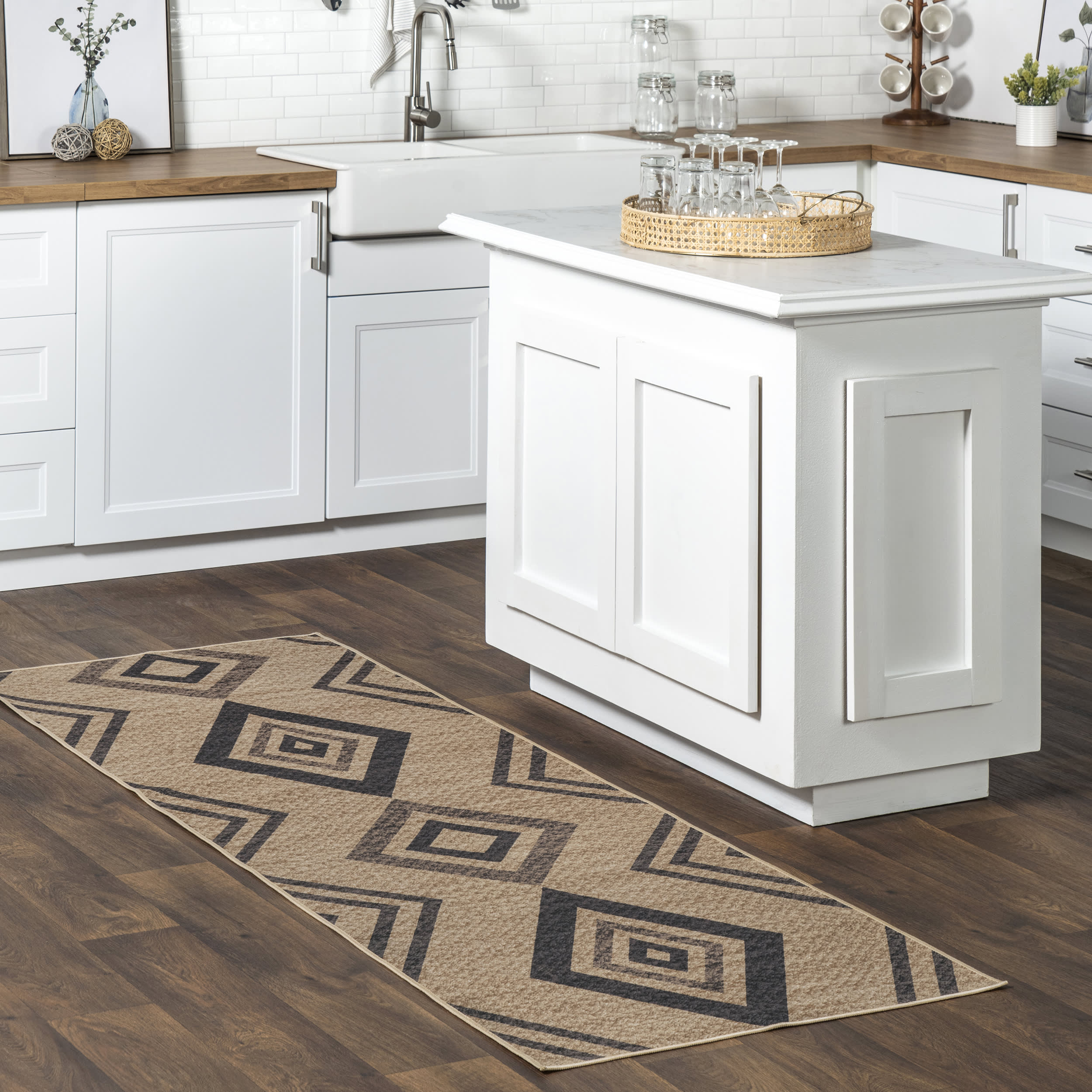 Milly Easy-Jute Washable Waves Rug | Natural - Image 2