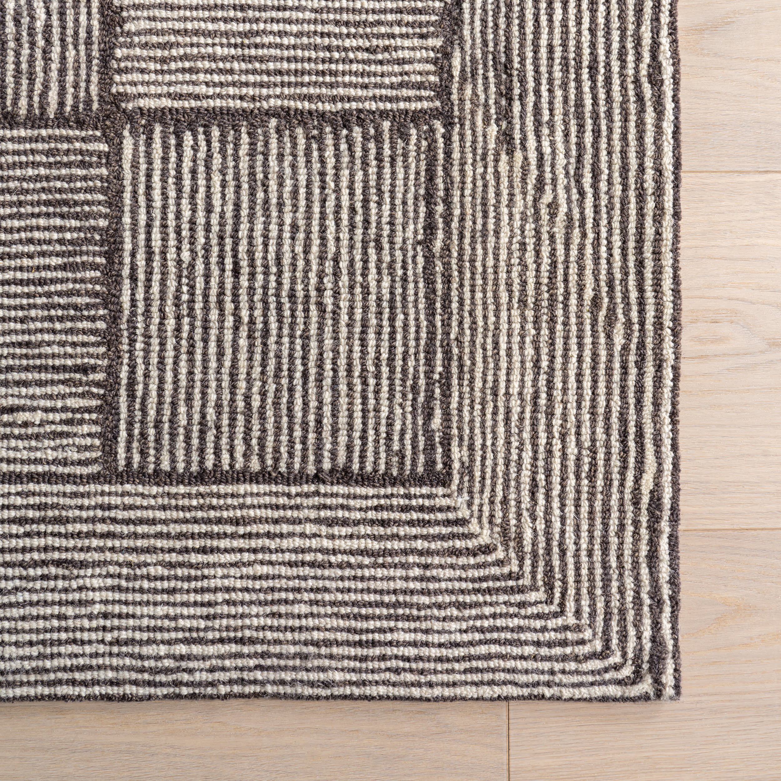 Milo Tiled Wool Rug | Dark Brown - Image 4