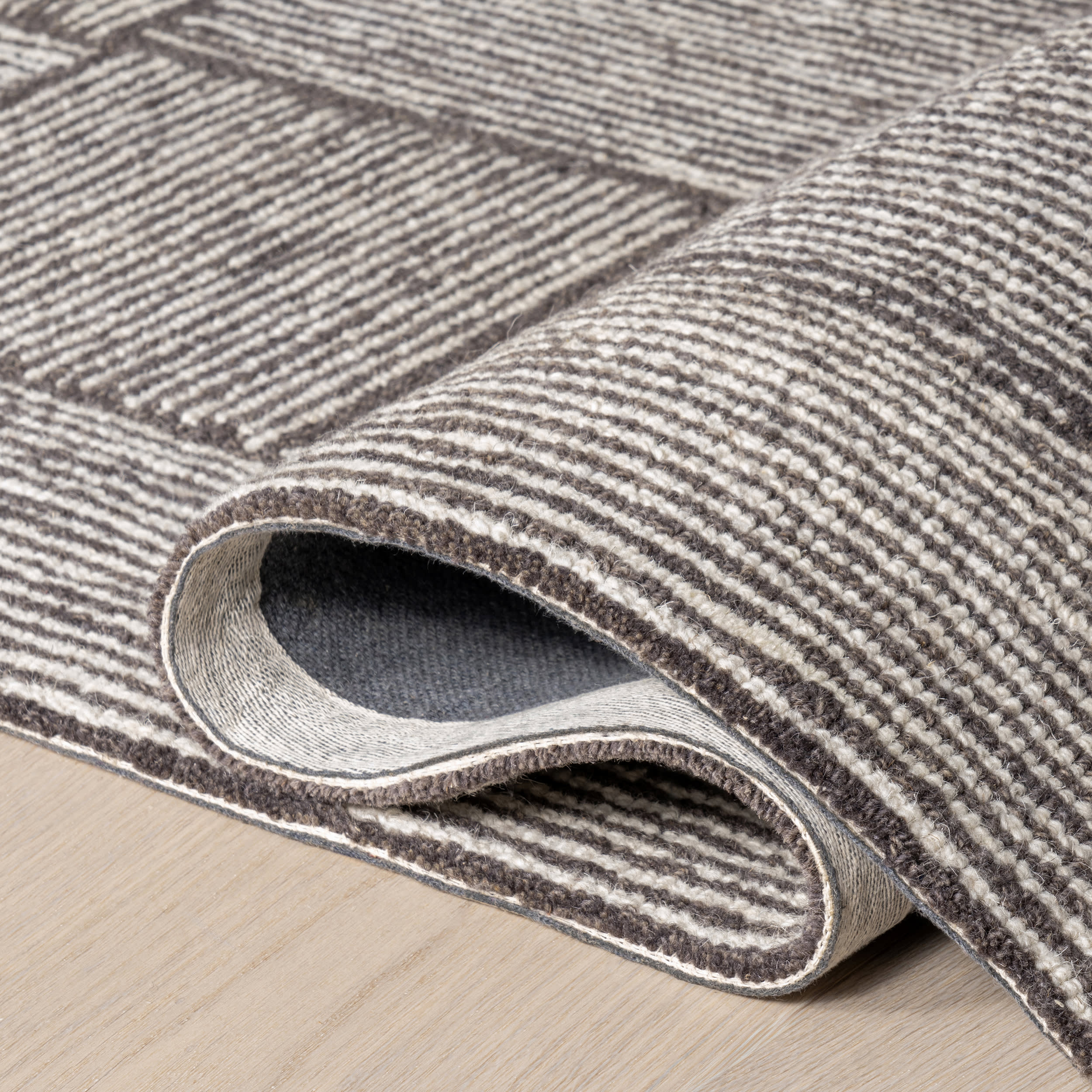Milo Tiled Wool Rug | Dark Brown - Image 8