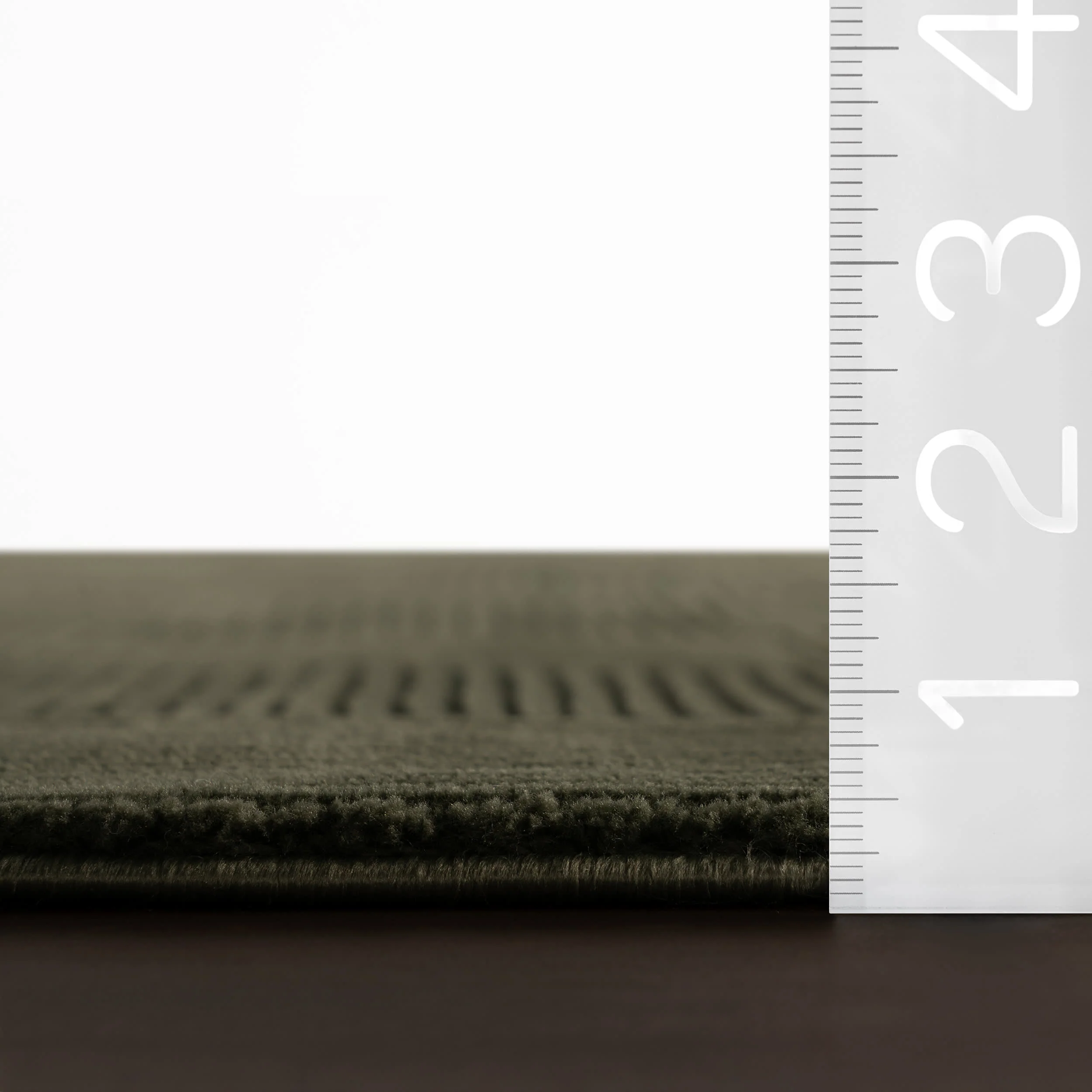 Minra Ribbed Checkered Plush Textured Washable Rug | Green - Image 5