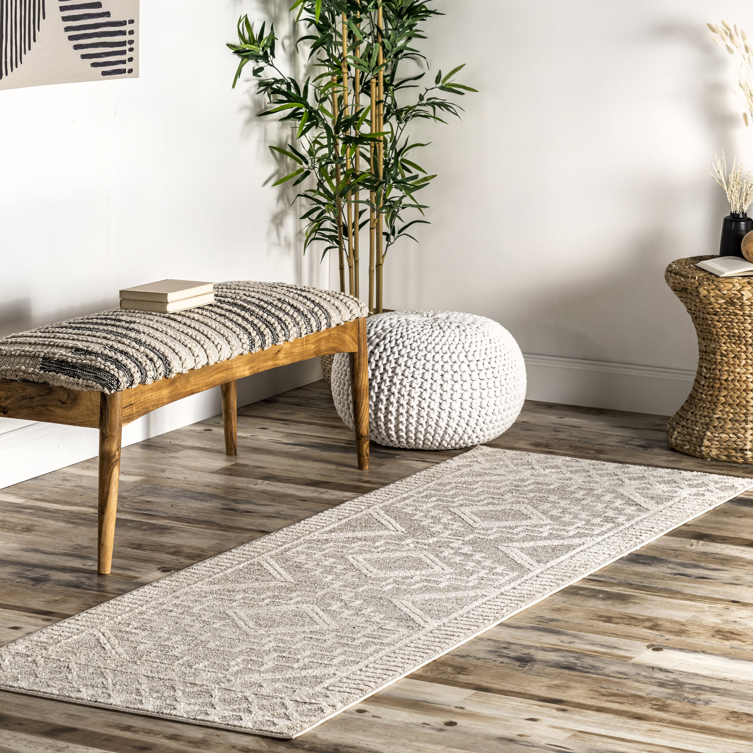 Miranda Moroccan Diamond Rug | Beige - Image 2