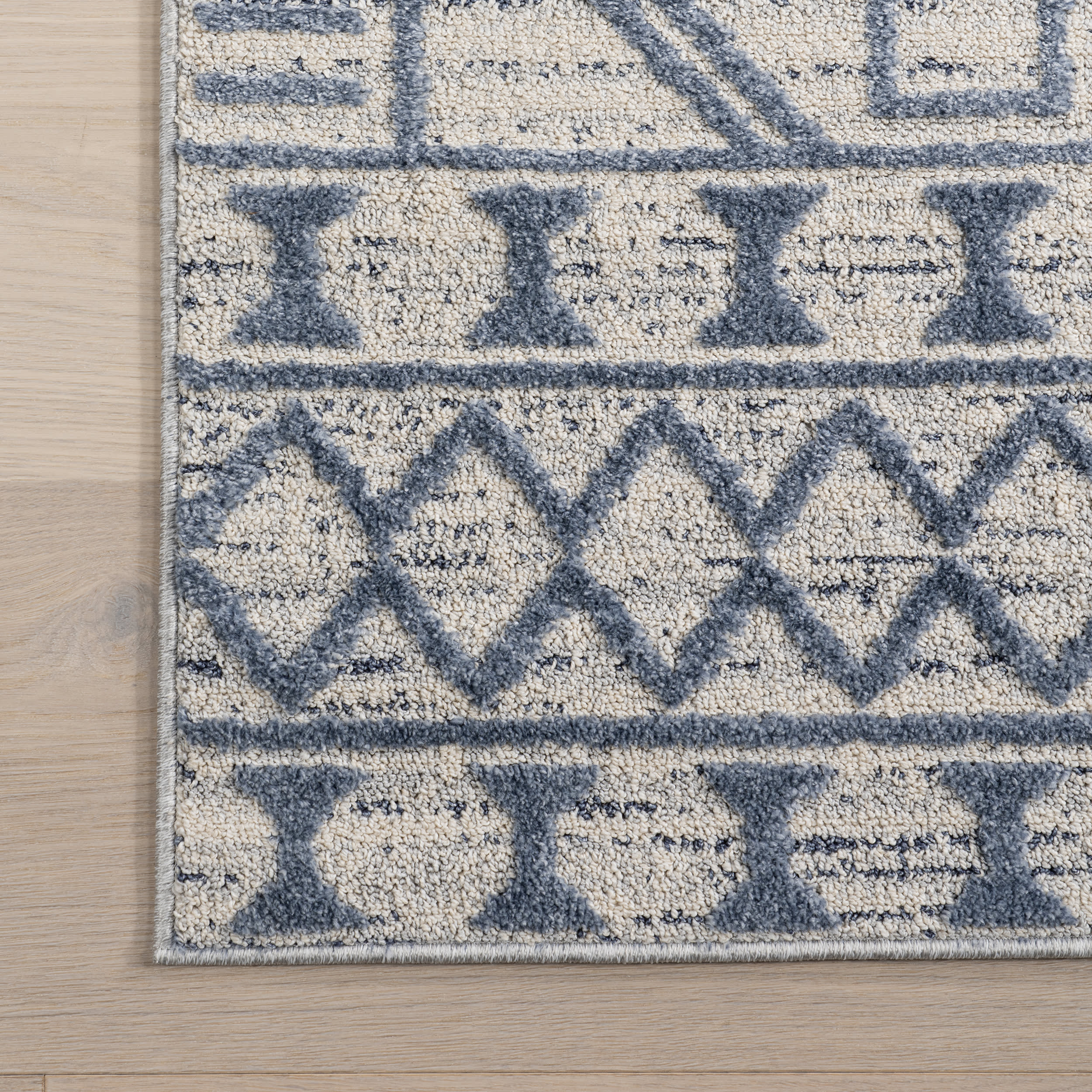 Miranda Moroccan Diamond Rug | Blue - Image 4
