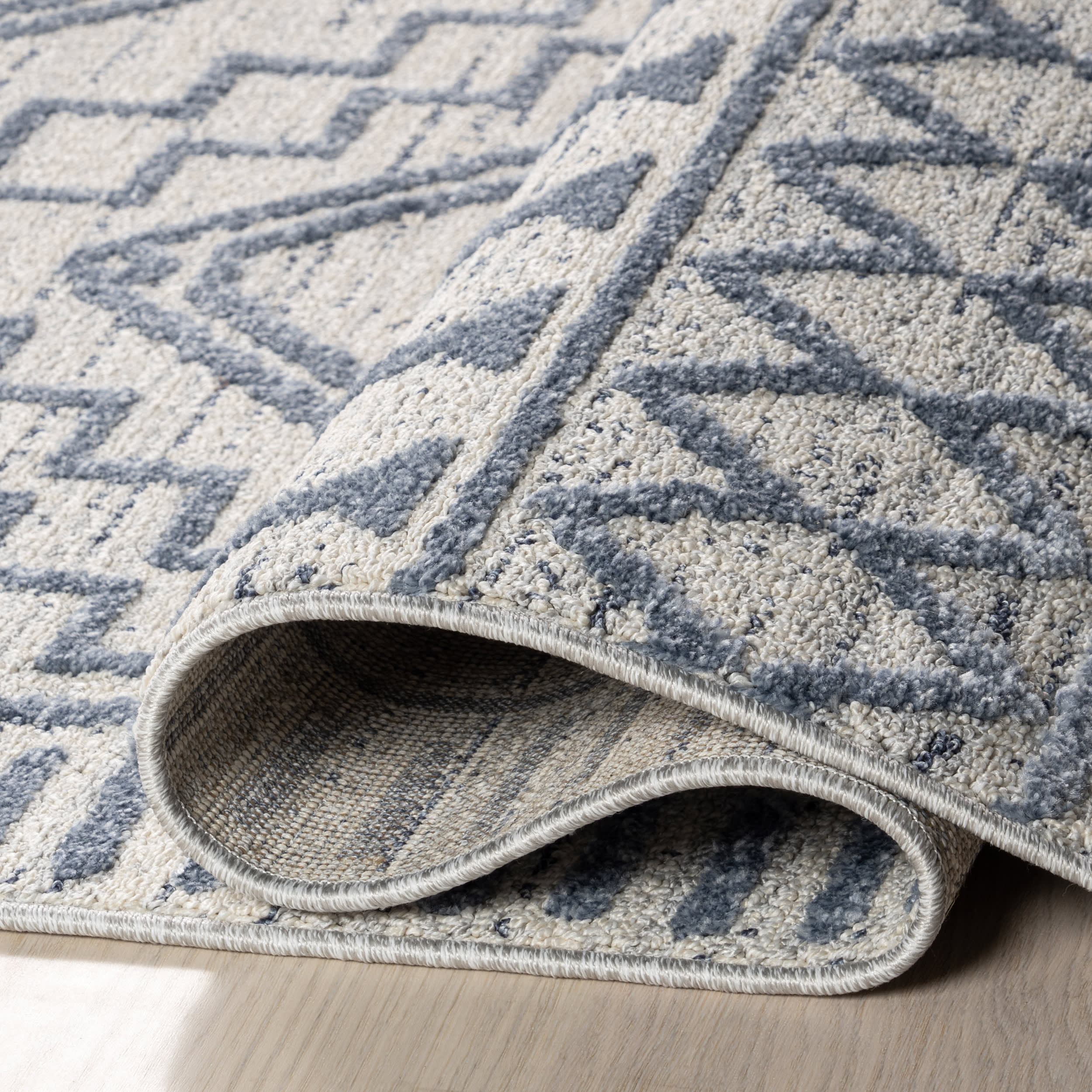 Miranda Moroccan Diamond Rug | Blue - Image 9