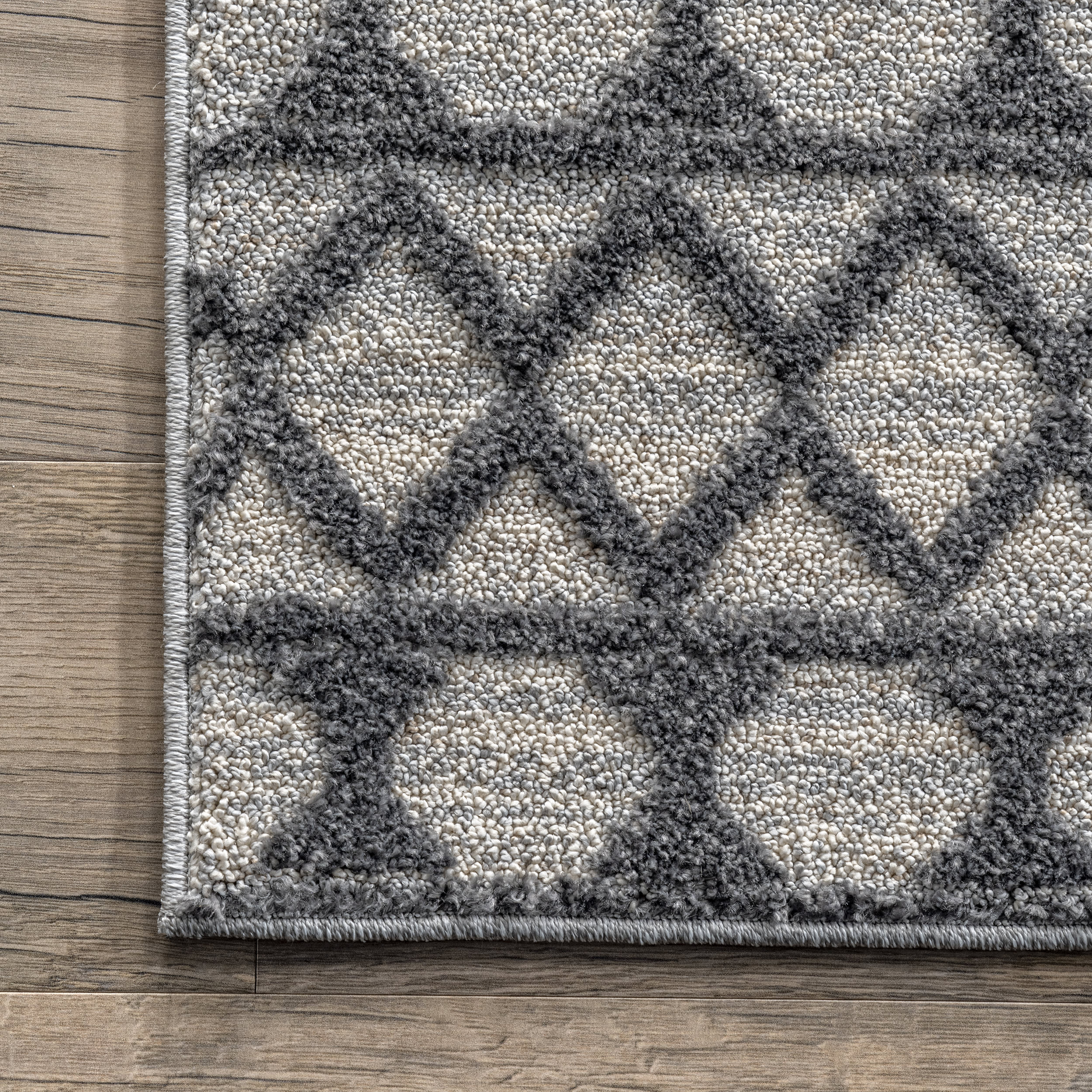 Miranda Moroccan Diamond Rug | Grey - Image 3