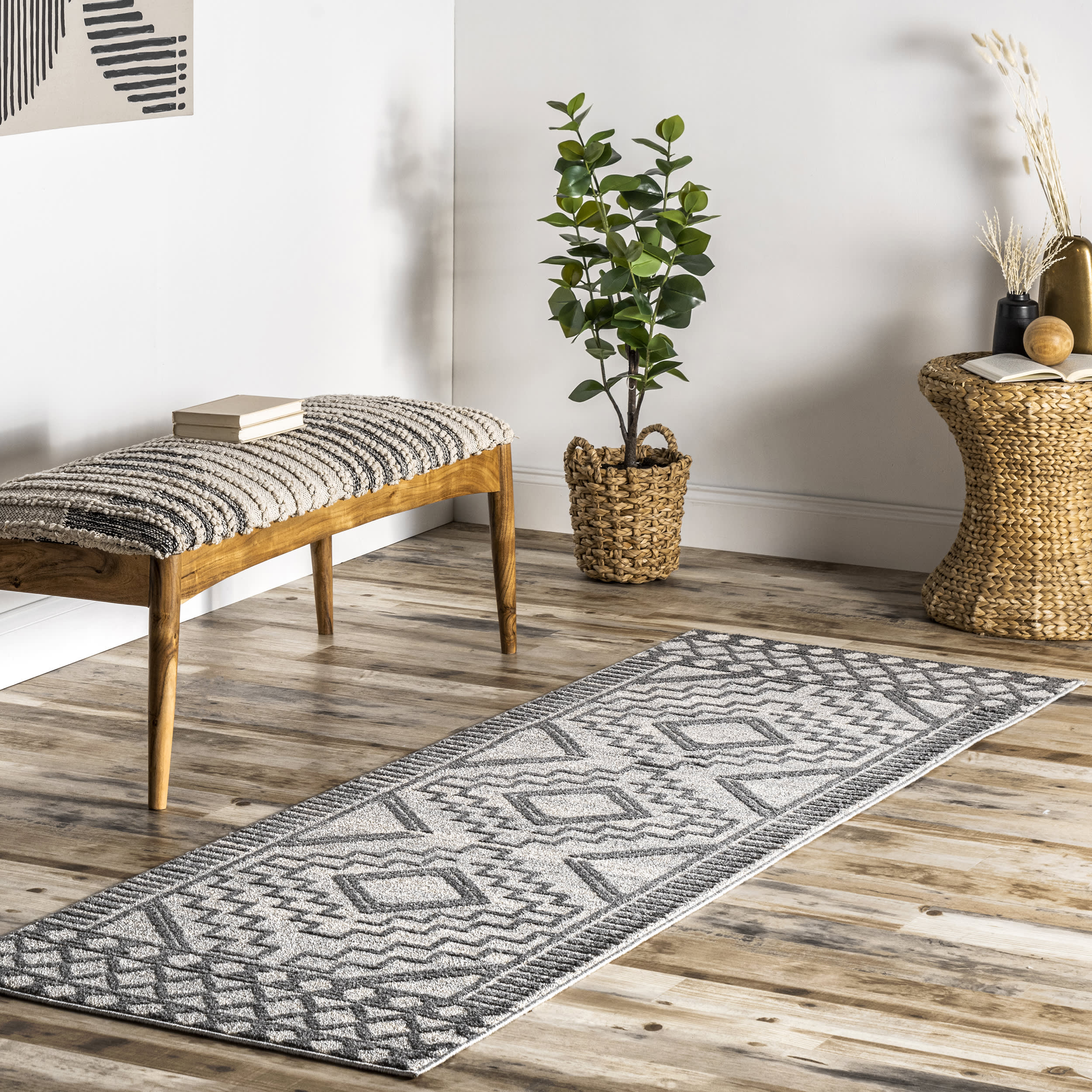 Miranda Moroccan Diamond Rug | Grey - Image 2