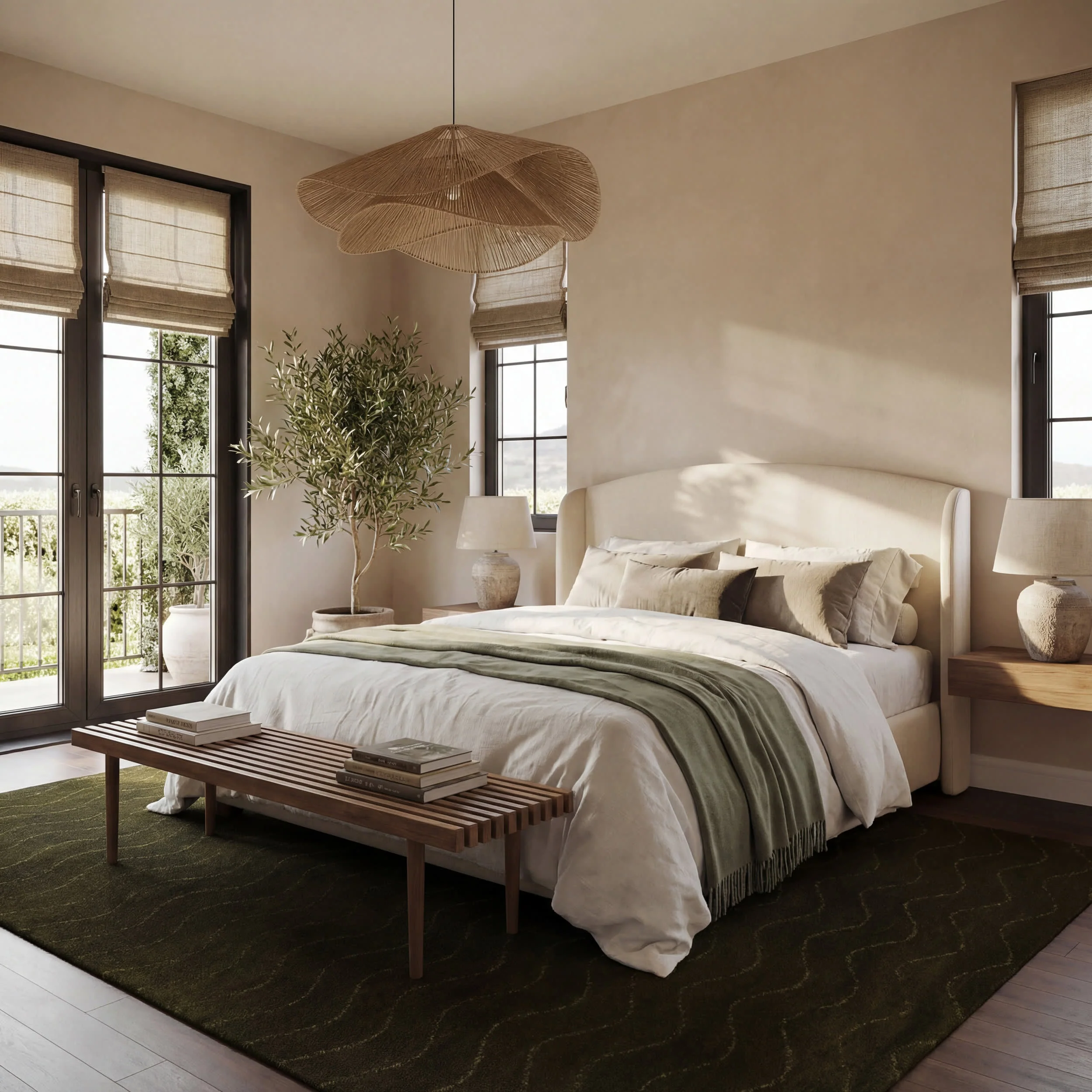 Mireille Solid Wool Cozy Rug | Green - Image 10