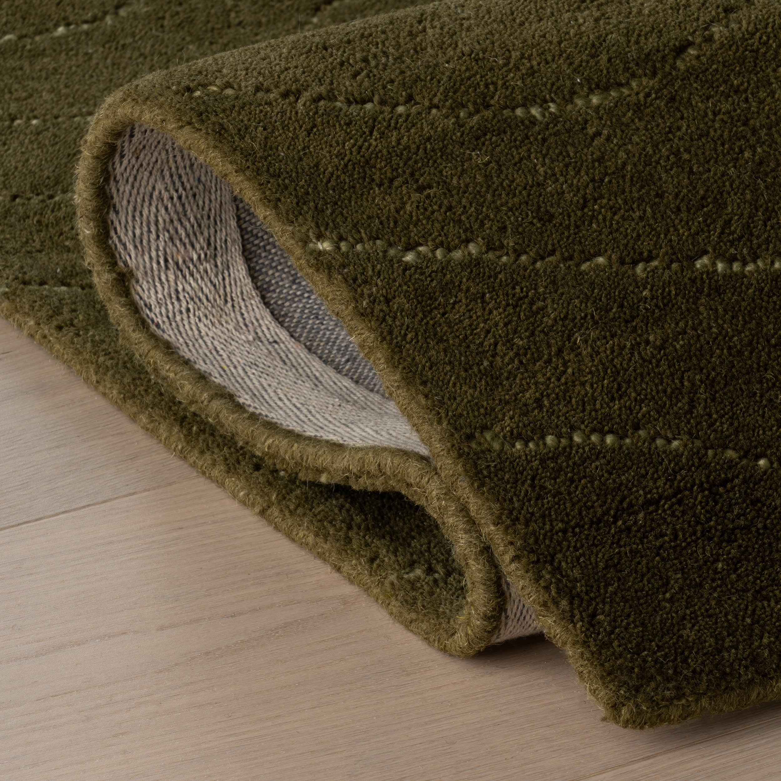 Mireille Solid Wool Cozy Rug | Green - Image 11