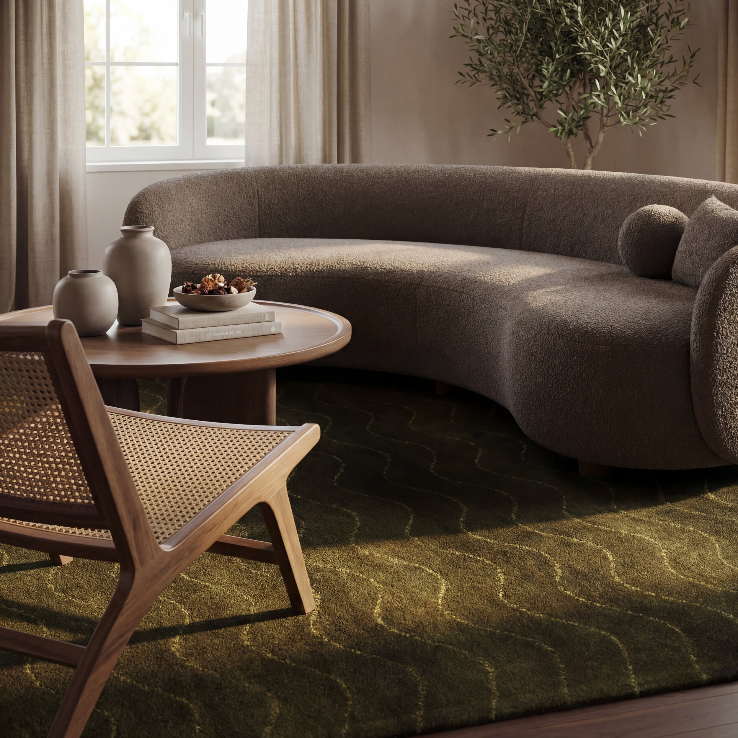 Mireille Solid Wool Cozy Rug | Green - Image 5