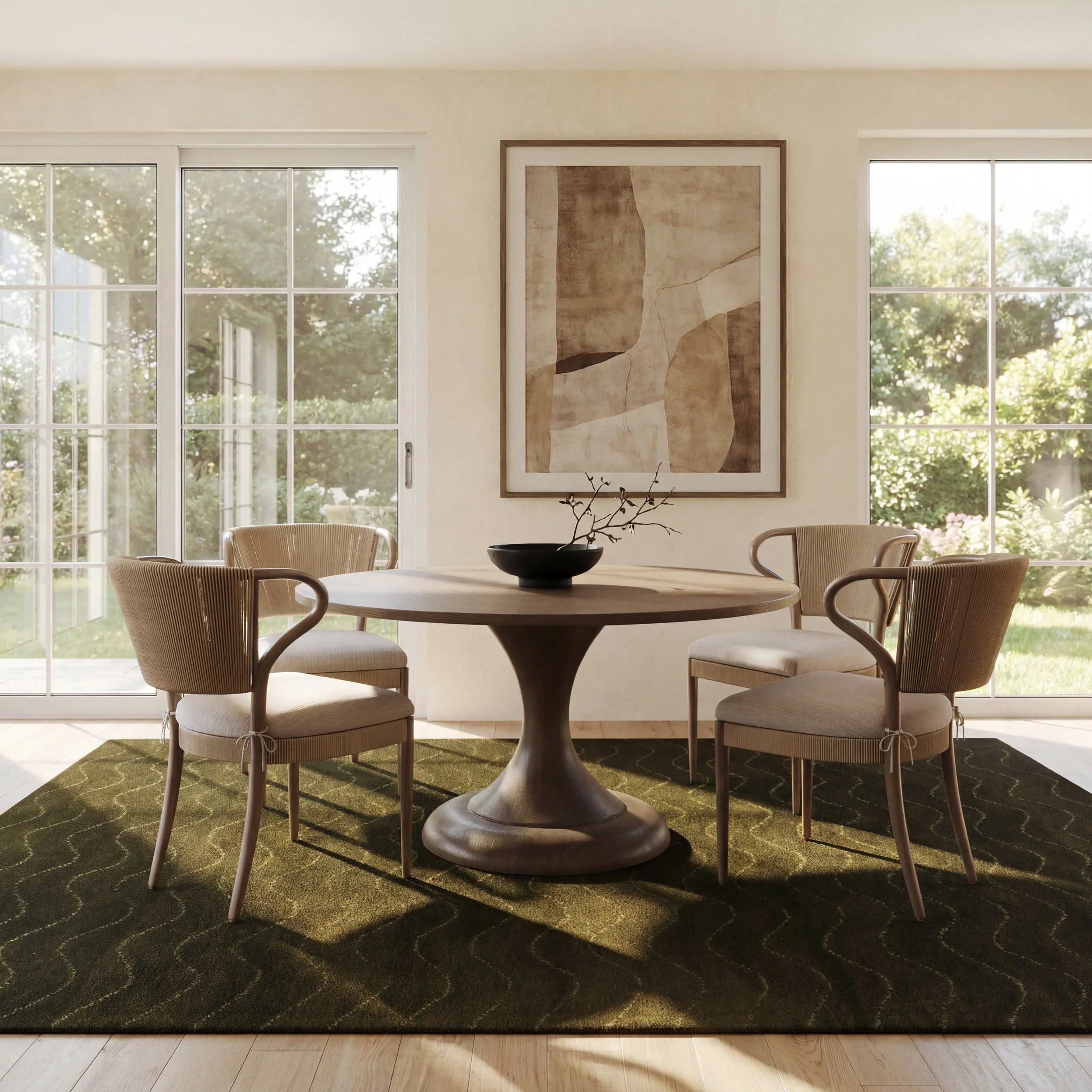 Mireille Solid Wool Cozy Rug | Green - Image 7