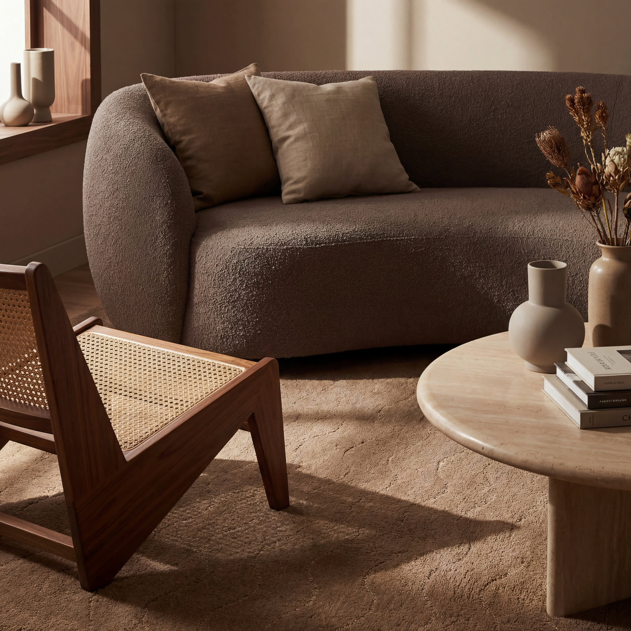 Mireille Solid Wool Cozy Rug | Sand - Image 5
