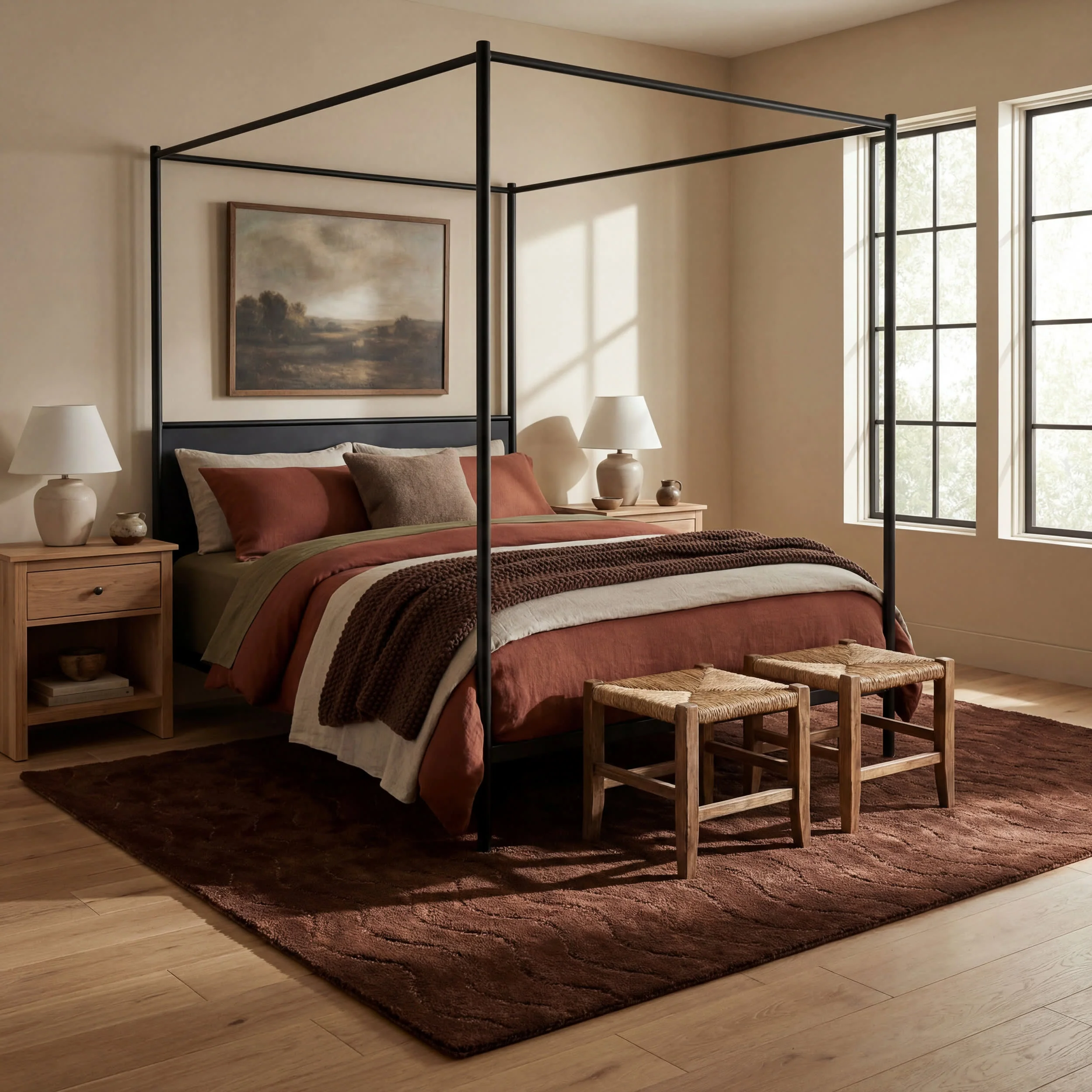 Mireille Solid Wool Cozy Rug | Brown - Image 10